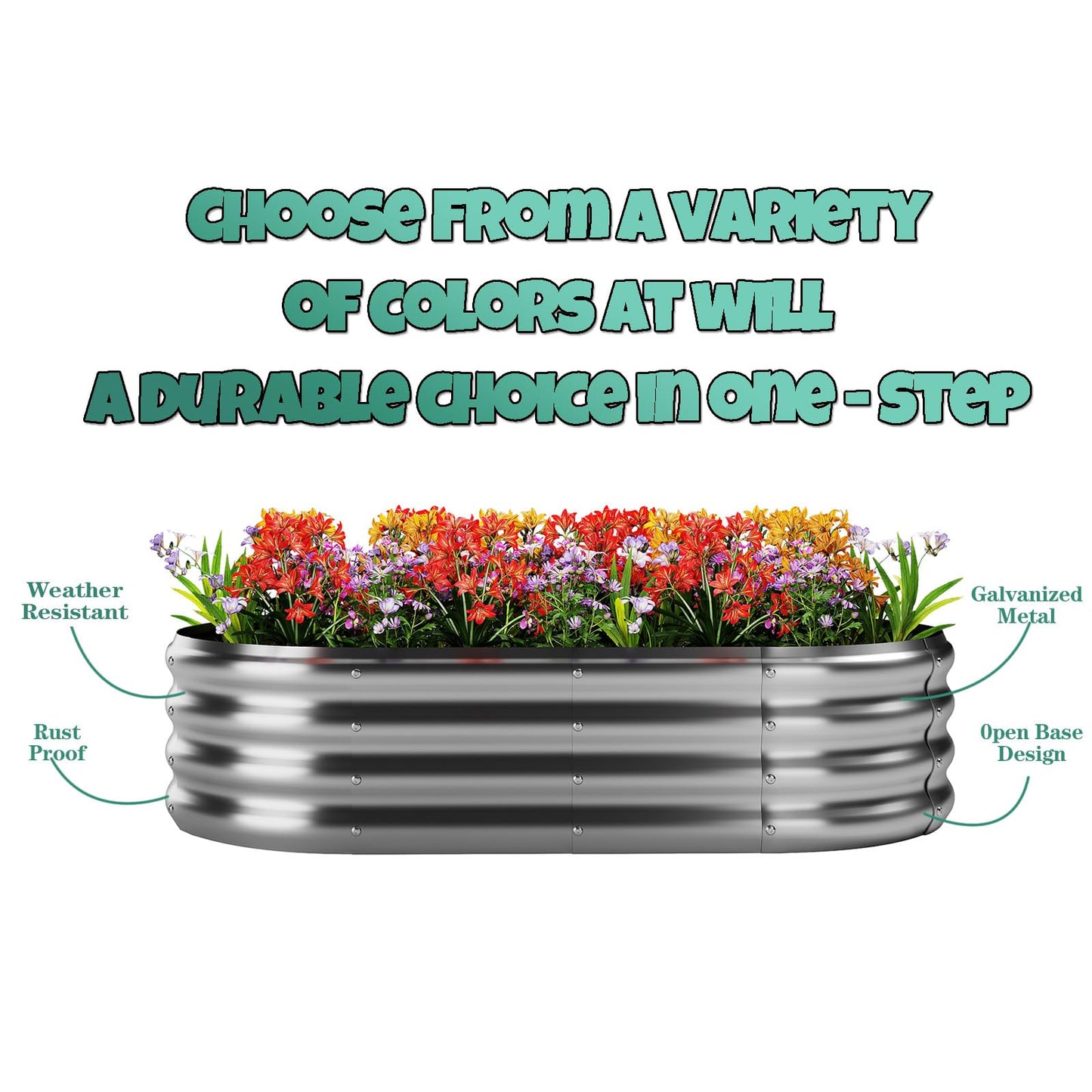 ZFHgarden Galvanized Metal Planter Round Raised Garden Bed Kit for Gardening Outdoor，2x2x1ft Grow Garden Box Raised Flower Bed，Round Galvanized Planter Outdoor Metal Fire Pit Ring White