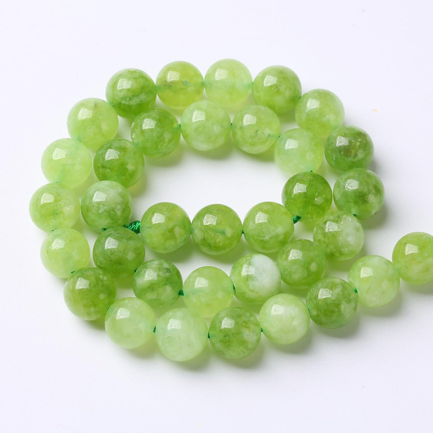 90pcs 4mm Natural Peridot Green Lace Jades Beads Round Loose Spacer Beads for Jewelry Making DIY Bracelets Crystal Energy Healing Power Stone 15 Inch(4mm, Green Peridot Jade)
