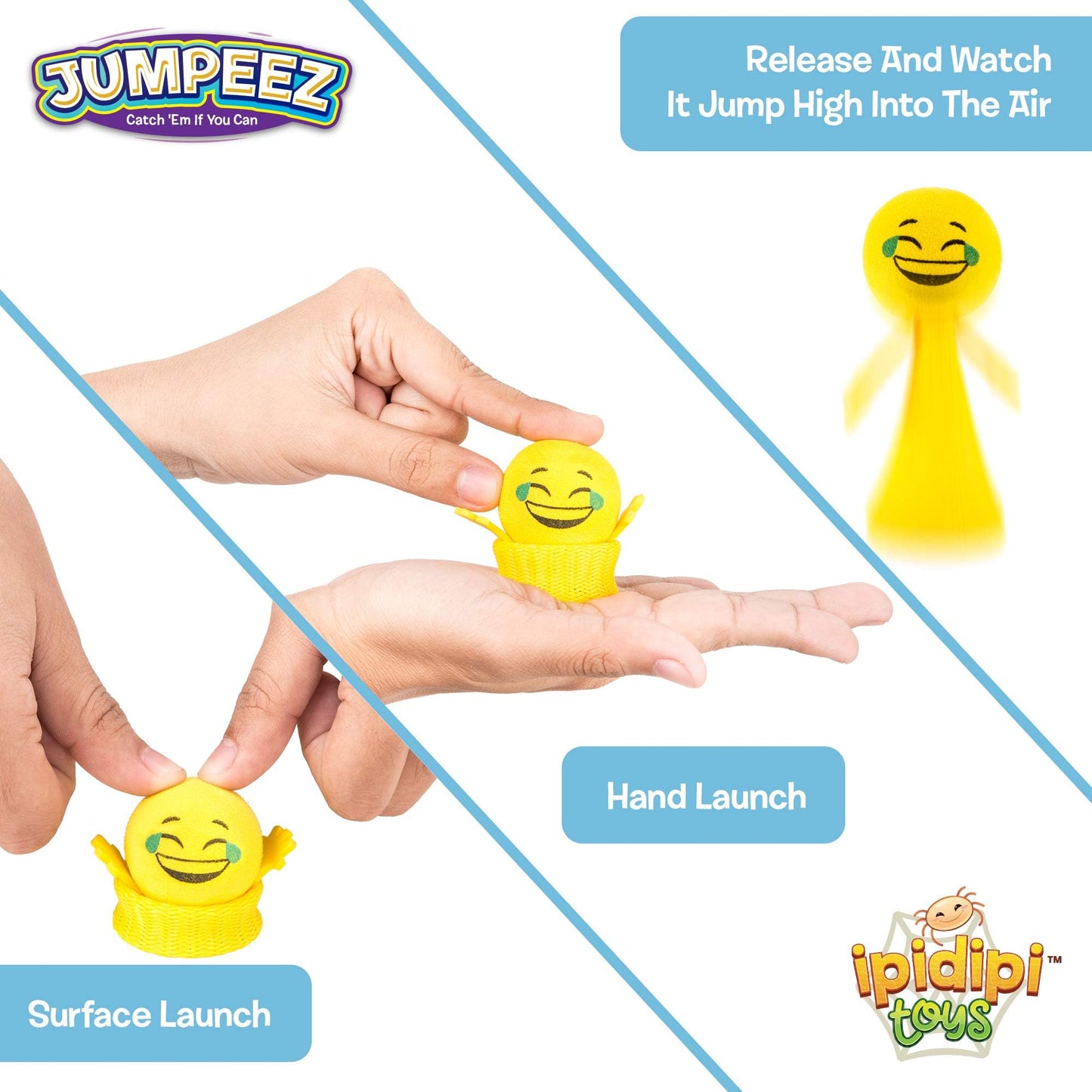 IPIDIPI TOYS Jumpeez Rocket Poppers – 24-Pack Spring Launcher Toys for Kids – Birthday Party Favors, Goodie Bag Stuffers, Classroom Prizes for Boys & Girls