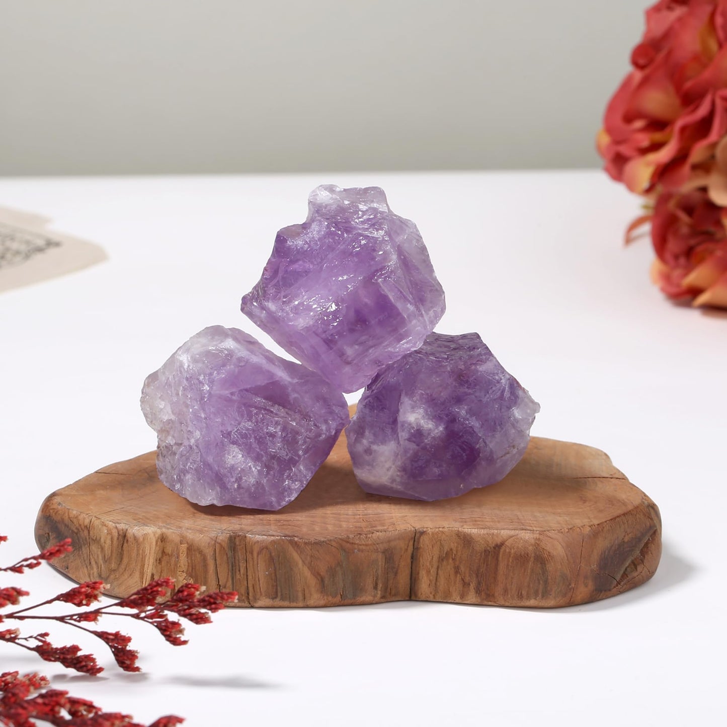 XIANNVXI Light Amethyst 1.8-2.2" Large Raw Crystals and Healing Stones Natural Rough Crystal Rocks Tumbling Cabbing Polishing Fountain Rocks 1PCS