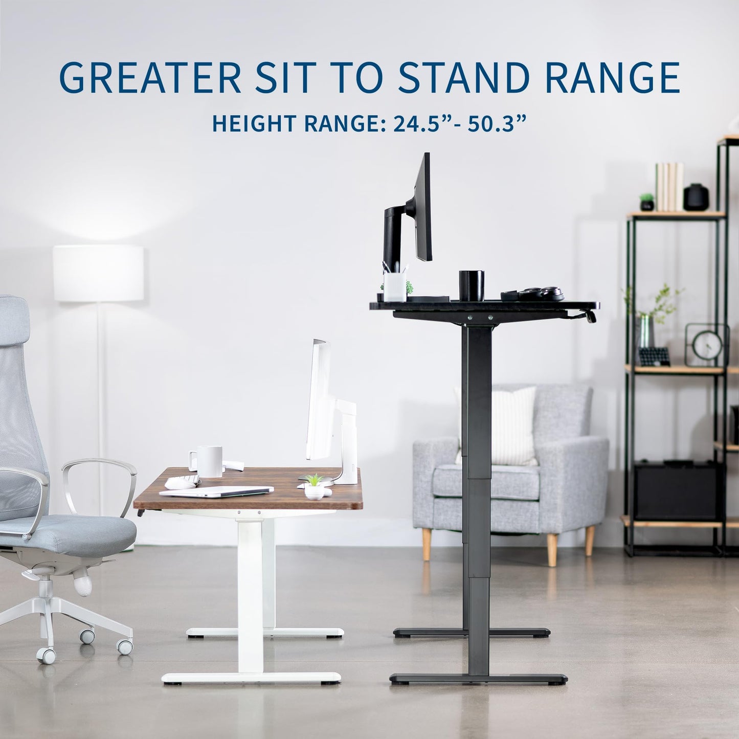 VIVO Electric 83 x 30 in Dual Motor Sit Stand Desk, Memory Height Adjustment, 2B Series, Black Top White Frame, DESK-KIT-2W8B