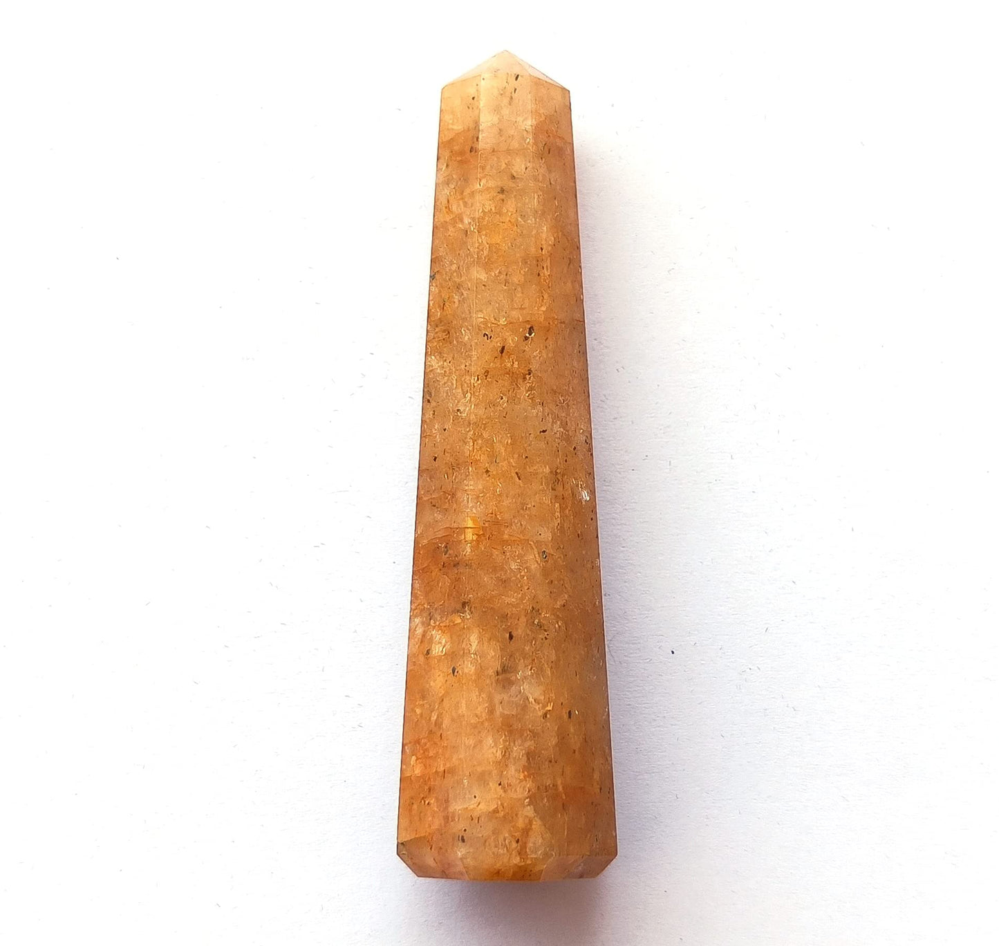 WholesaleGemShop 3 Inch Golden Agate-Quartz Gemstones Obelisk Tower Jumbo Facet Aura Rock Crystal Natural Polished Earth Wand Spirit