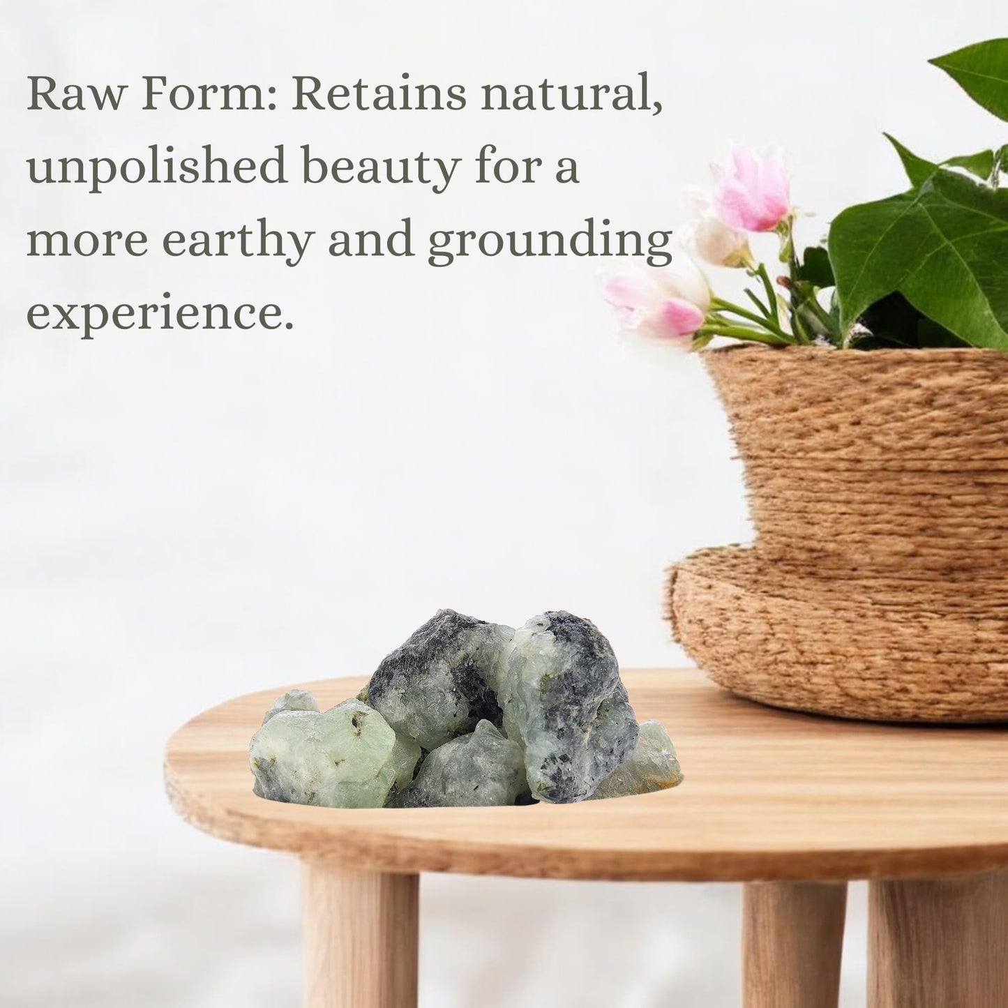 ANAYA AGATE Prehnite Epidote 2 Pcs Raw Crystals Rough Gemstones w/Authenticity Card, Velvet Pouch - Large 1.25–2.0" Raw Stones for Tumbling, Cabbing, Polishing, Cutting Natural Healing Crystals for Home Decor, DIY Stones