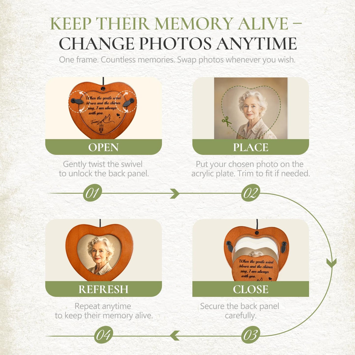 EXQUIVERA Wind Chimes for Loss of Loved One, Memorial Wind Chimes 32", Sympathy Wind Chimes in Memory, Deep Tone Outdoor Bereavement Condolence Gift for Mom Dad, Garden Decor
