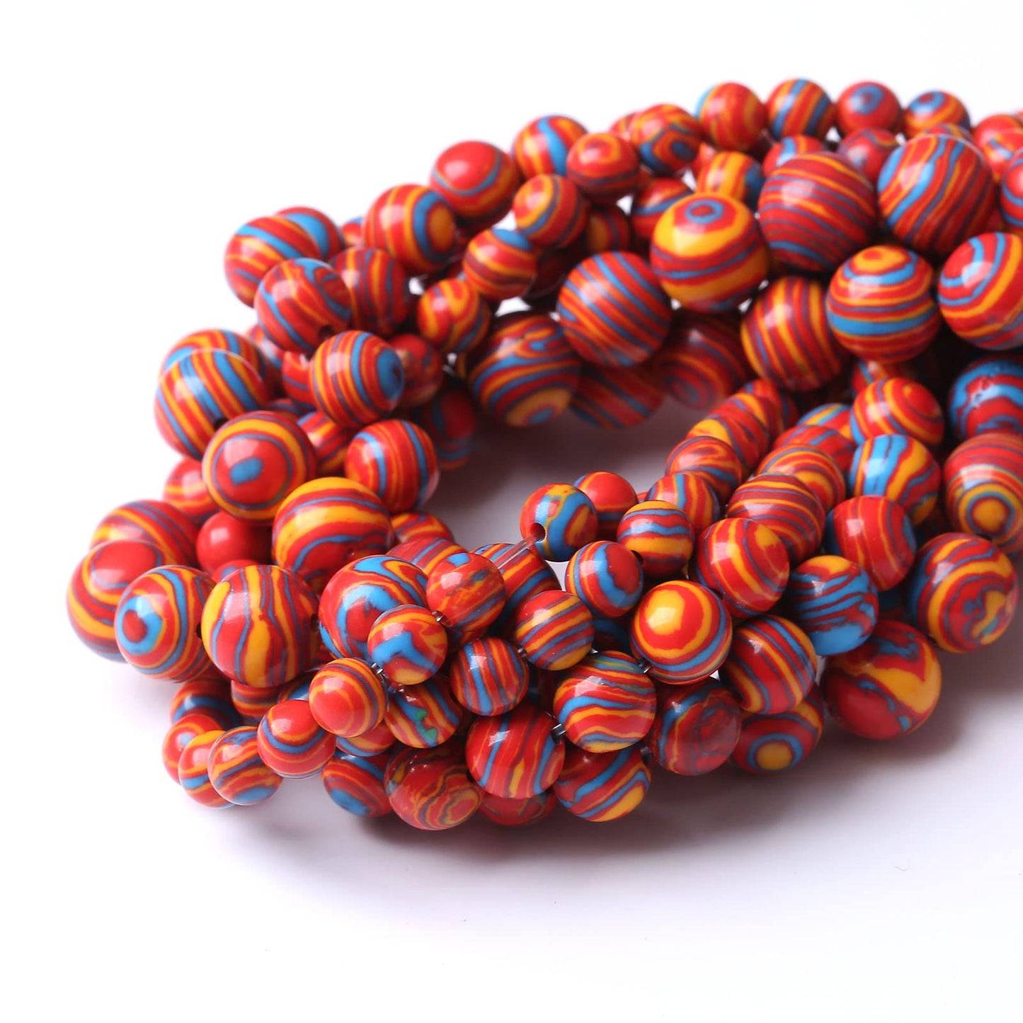 60PCS 6MM Beads Red Malachite Beads Round Loose Beads Natural Gem Beads for Jewelry Making 15"