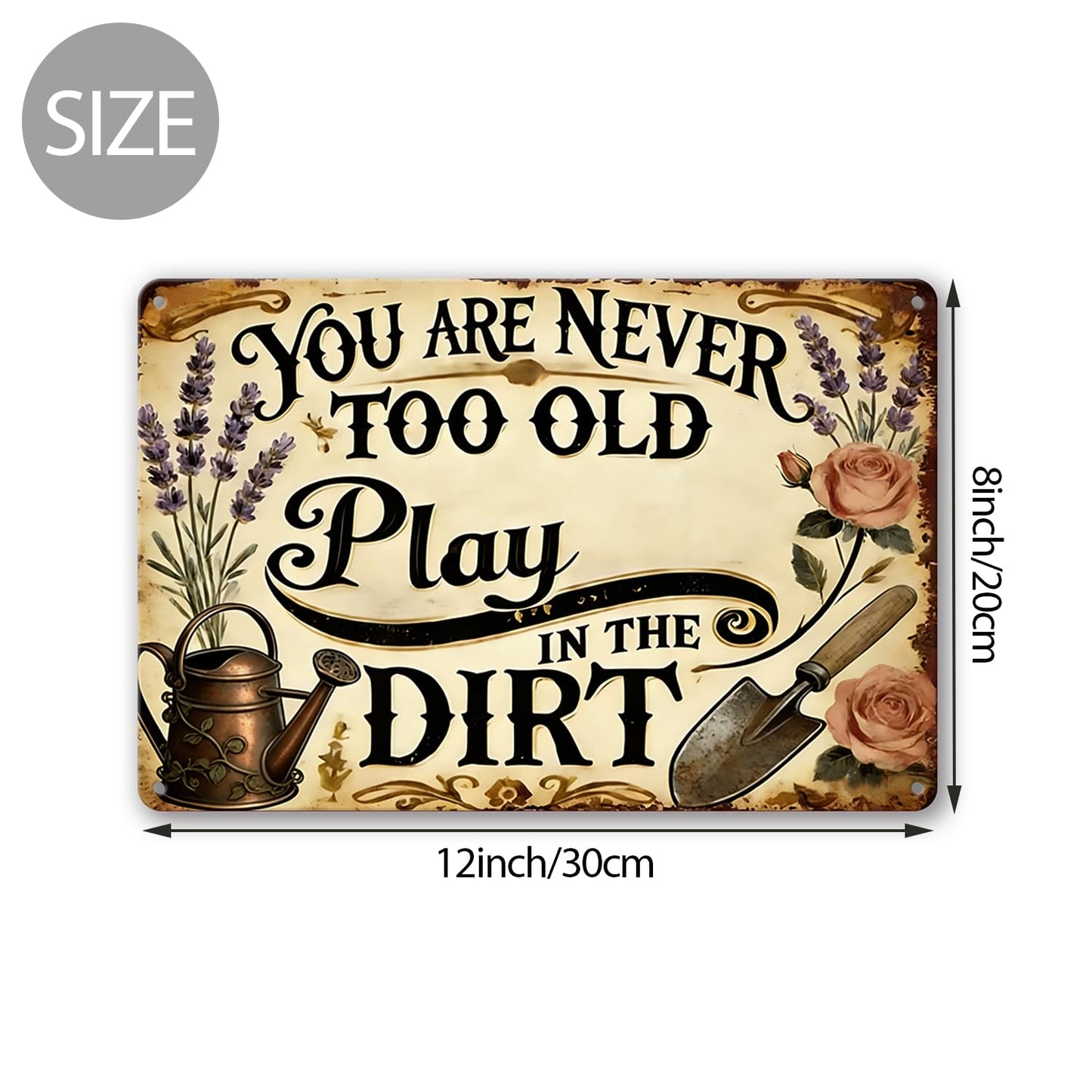 RMMNHLNC Garden Signs for Outside, Funny Metal Signs for Home Garden Patio Yard, Retro Gardening Gifts for Women, 2pc Wall Decor 12" x 8"