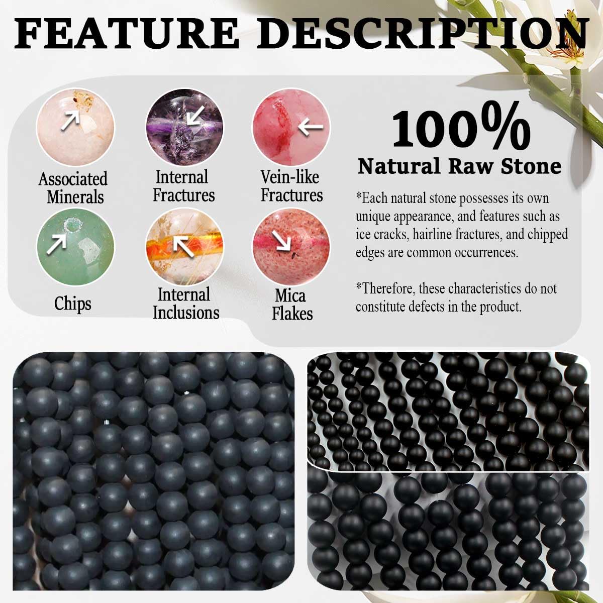 ZaisuiFun 7 Chakra Bracelet for Women, Healing Stones for Anxiety Relief, Spiritual Crystal Energy Bracelet for Meditation, Relaxation Positive Vibes,Black,M