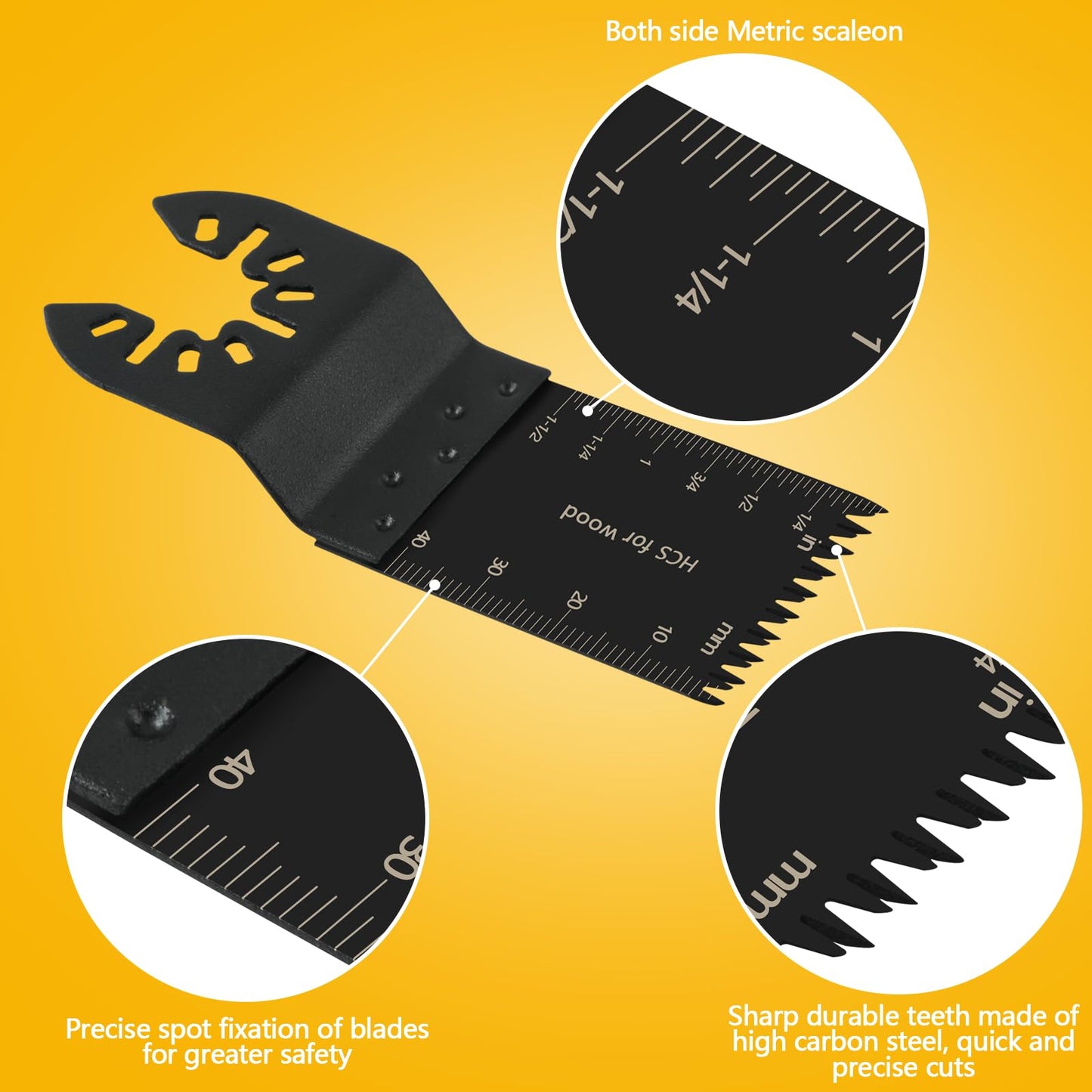 CaRoller 96Pack Oscillating Tool Blades, Multitool Kit for Wood, Metal, Plastics Cutting, Quick Release Multi Tool Blades Kits for Dewalt, Rockwell, Ryobi