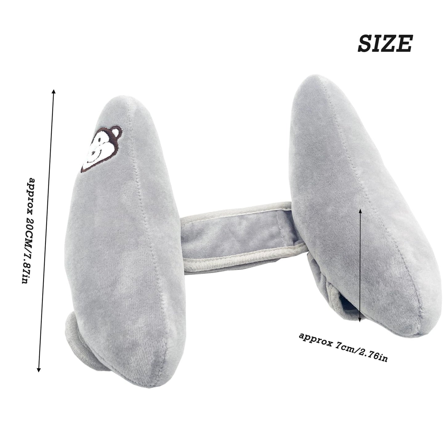 StoHua Baby Travel Pillow, Adjustable Head Neck Pillow for Infant Car Seat, Stroller Headrest Pillow for Infants, Banana Travel Headrest Pillow, Comfortble Toddler Neck Pillows for Pushchair, Gray