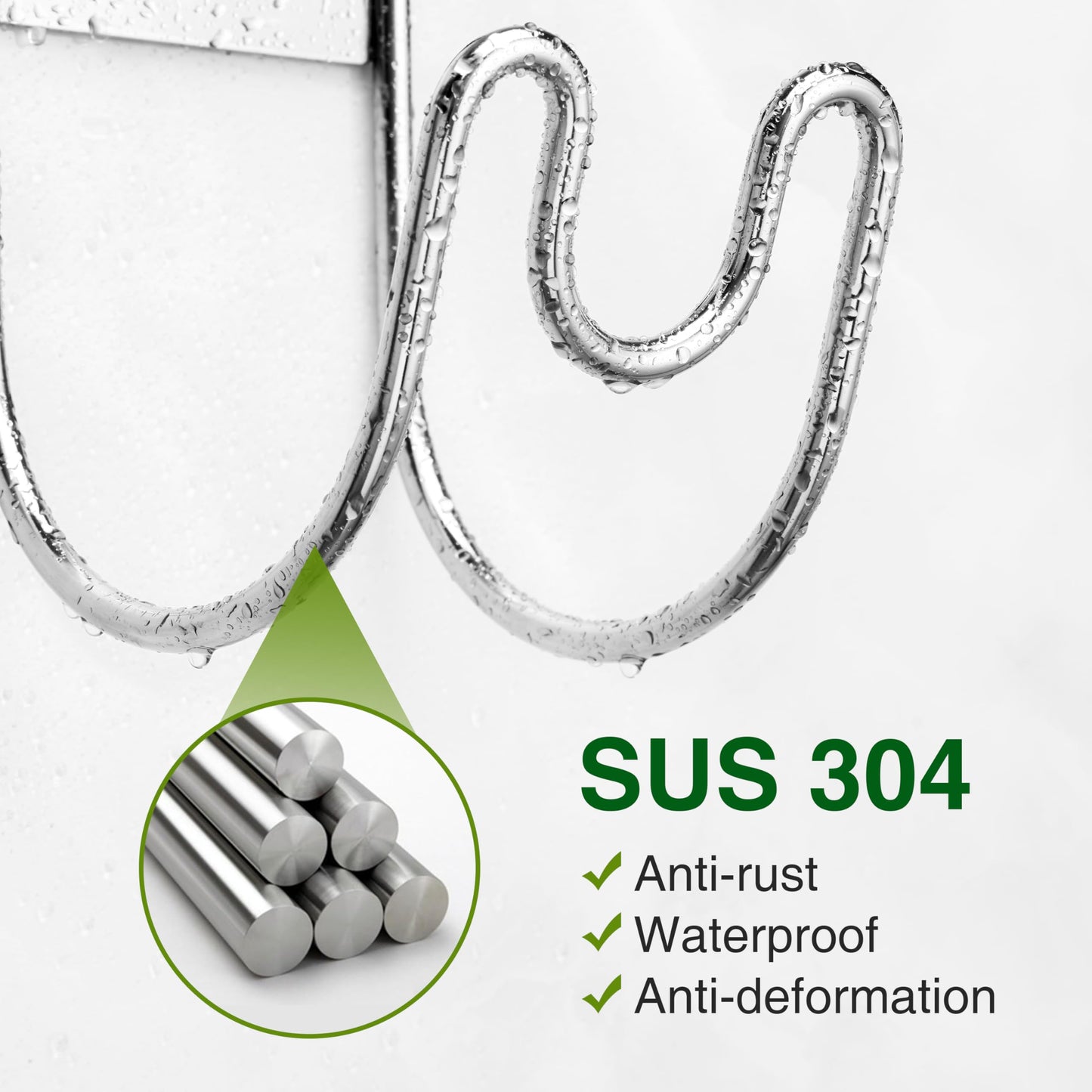 Josmimic Stainless Steel Garden Hose Holder - Silver SS304 Water Hose Holder - Wall Mounted Hose Hanger Heavy Duty for Water Hose Extension Cords Vacuum Hose, Anti-Rust (1 Pack)