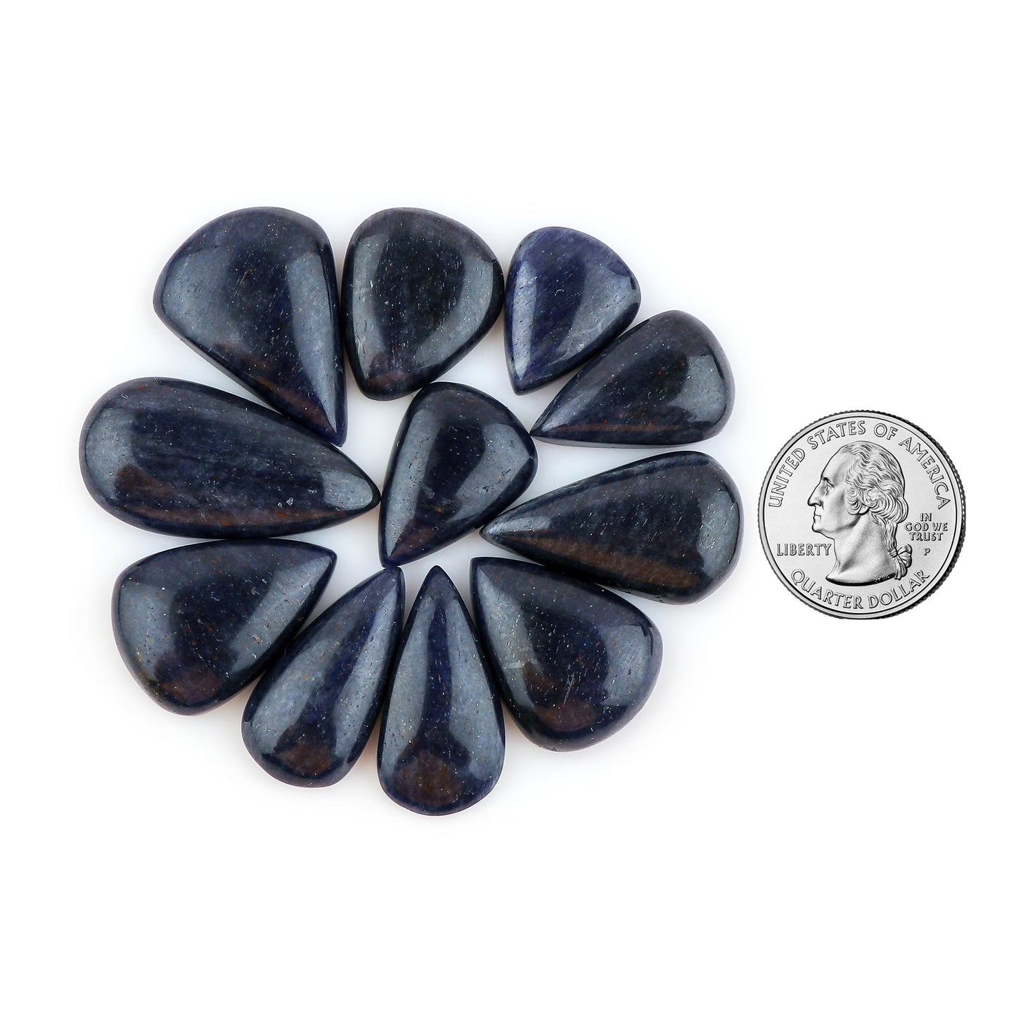GEMKORA Blue Quartz (100 Carats) (2-3pcs) (Pears) (20mm+) Natural Gemstones Wholesale Cabochons Lot, Jewelry Making Loose Supply, DIY, Wire Wrapping, Healing Crystals, Wholesale Bulk Gemstone