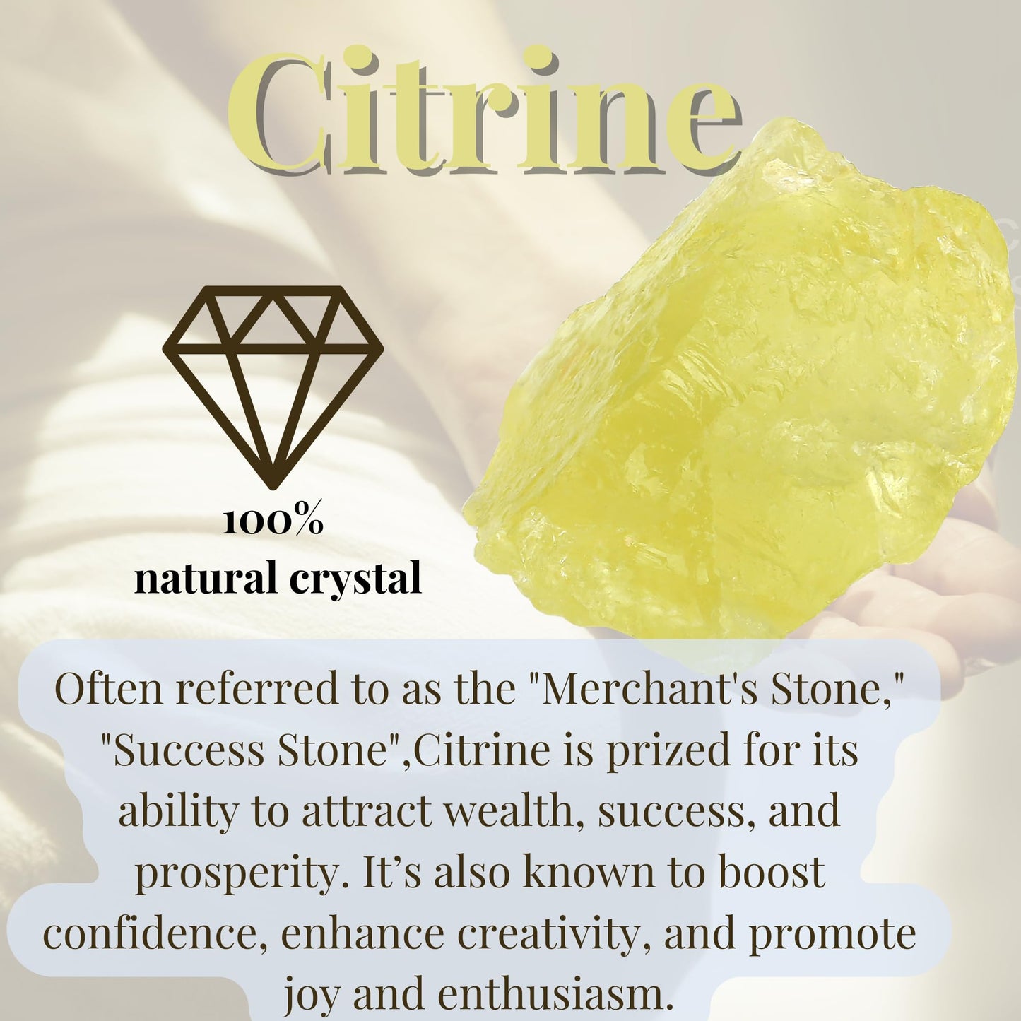 XIANNVXI Citrine Crystals 1.8-2.2" Large Raw Crystals and Healing Stones Natural Rough Crystal Rocks for Decor Gifts Tumbling Cabbing Polishing Fountain Rocks 1PCS