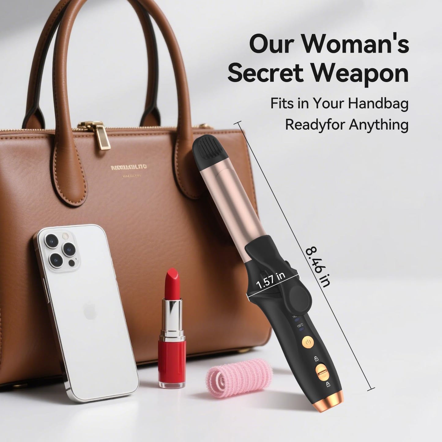 Cordless Curling Iron Hair Curler: Mini USB Rechargeable 4000 mAh 3 Temp Setting Travel Portable Hair Curler with 200 Million Negative Ion Cordless Curling Iron
