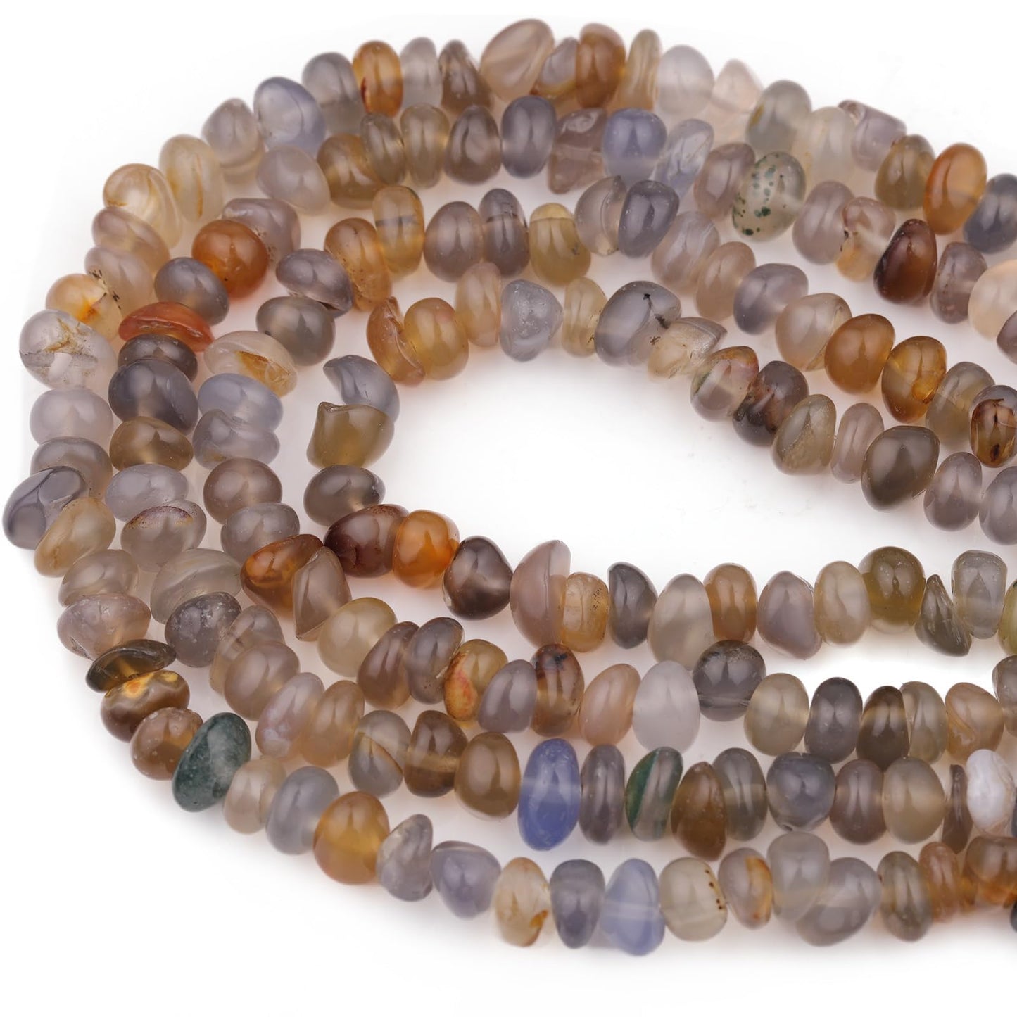 400pcs Natural Chip Stone Beads for Jewelry Making Blue Agate 5-8mm Irregular Gemstones Healing Crystal Loose Rocks Bead Hole Drilled for Ring Earrings Necklace Bracelet Making DIY Art Crafts