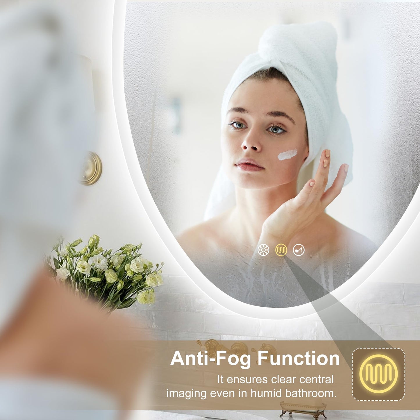 S·BAGNO 36’’×24’’ Led Bathroom Mirror with Lights, Backlit and Front Lighted, Anti-Fog Wall-Mounted Vanity Mirror 3000K/4000K/6500K, Dimmable Inside Bluetooth Speaker Smart Mirror