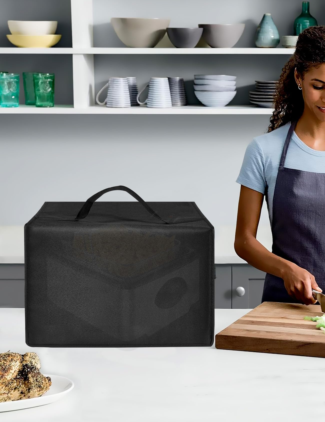 Deep Fryer Cover Heavy Duty Waterproof Heat Resistant Nylon Cover Case for Hamilton Beach Electric/for Elite Gourmet EDF-401T Electric/for Chefman 4.5 Liter Deep Fryer