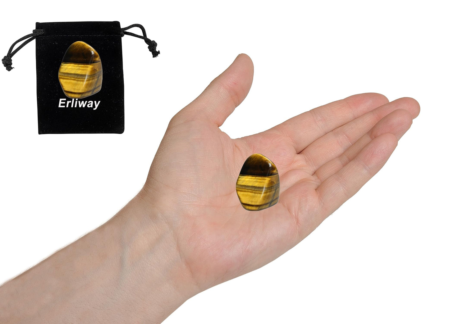 Tiger's Eye Healing Crystal Stones, 1.25-2.0" Large Reiki Healing Gemstones Natural Tumbled Polished Stones for Energy Witchcraft Therapy Meditation