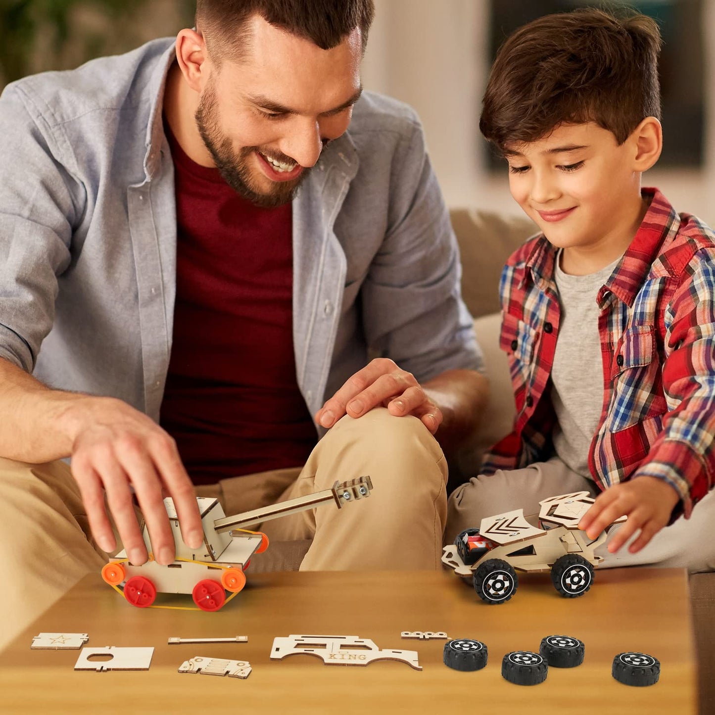 Yutin STEM Kits for Kids Age 8-10 10-12, 6 Set Wood Building Projects Crafts Science Model Car Kits for Kids Age 8-12, Wooden 3D Puzzles, STEM Toys for Boys 8 9 10 12 13 Year Old Birthday Gifts