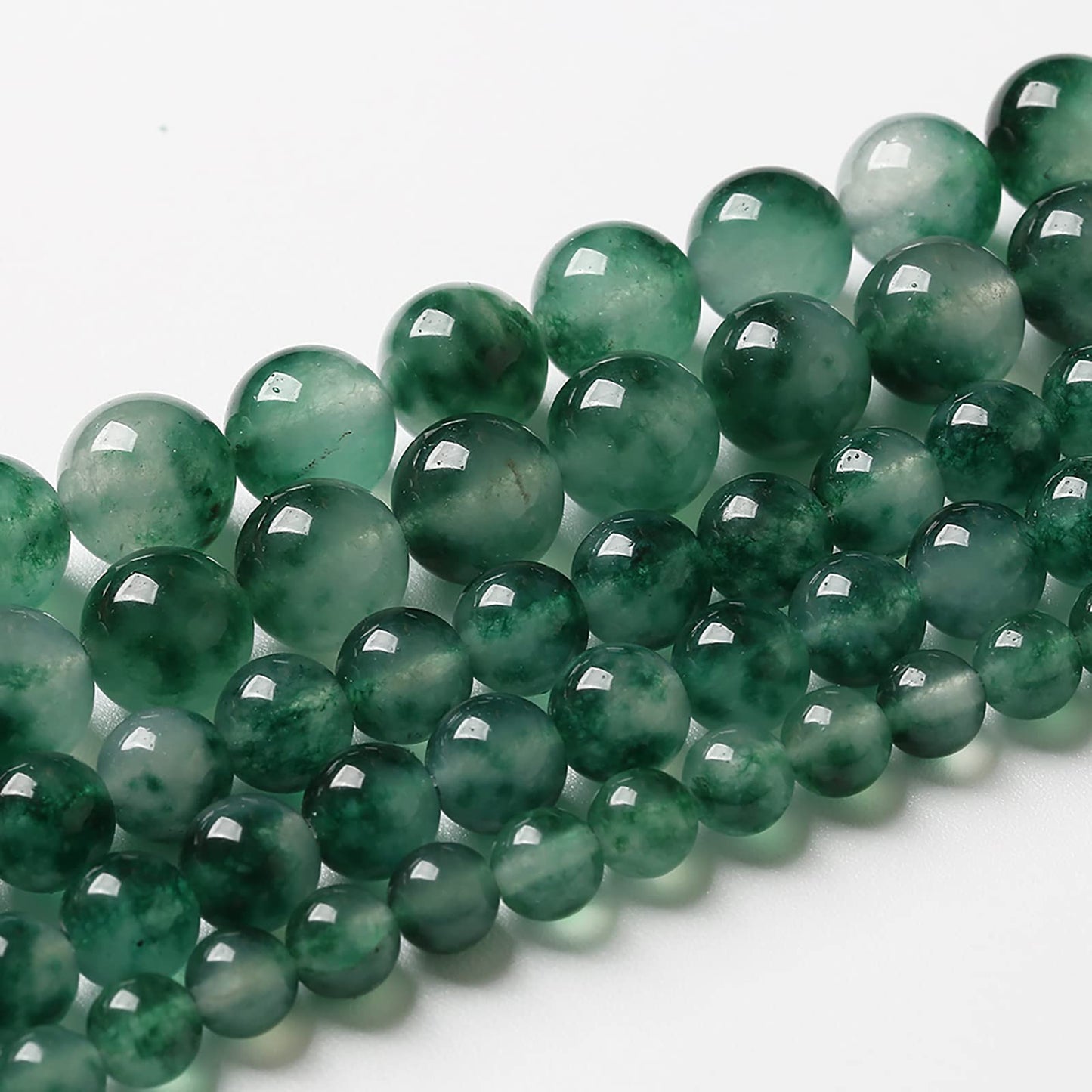 90pcs 4mm Natural Water Grass Jades Chalcedony Beads Round Loose Beads for Jewelry Making DIY Bracelets Crystal Energy Healing Power Stone(4mm, Water Grass Jade Beads)