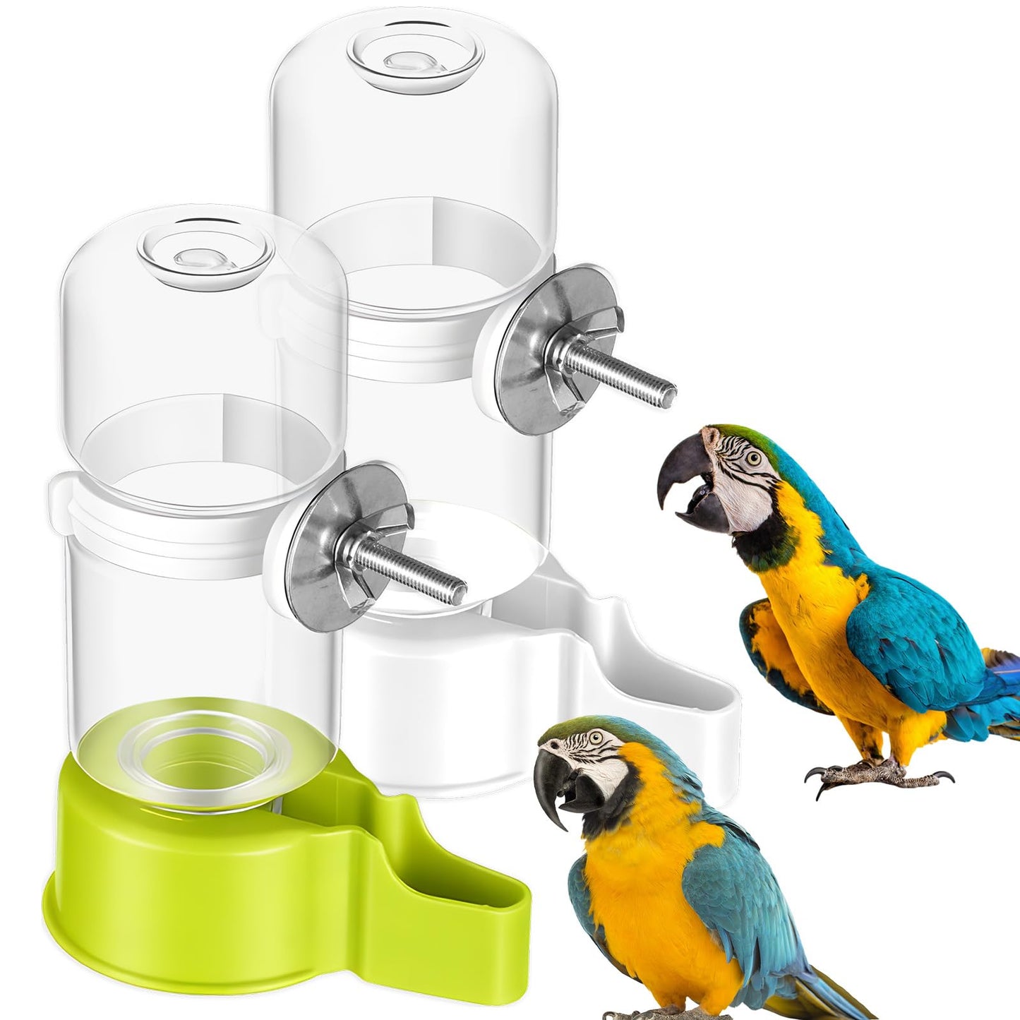 Bird Water Dispenser for Cage Automatic Bird Cage Water Dispenser 2pcs 4.73 Fl Oz Birds Water Feeder for Cages Plastic No Mess Suspended Birds Bottle No Drip for Budgie Conure Lovebirds Cockatiel