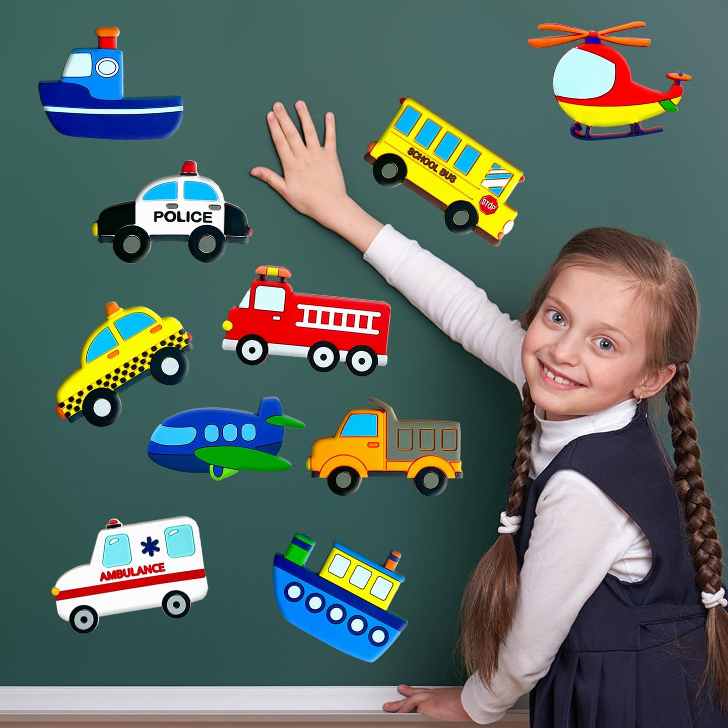 QZCPGP Fridge Magnets for Toddlers,Transportation Refrigerator Magnets for Kids,Car Boat Aircraft Vehicle Fridge Magnetic,Baby Learning Magnet Educational Toys Gift for Whiteboard