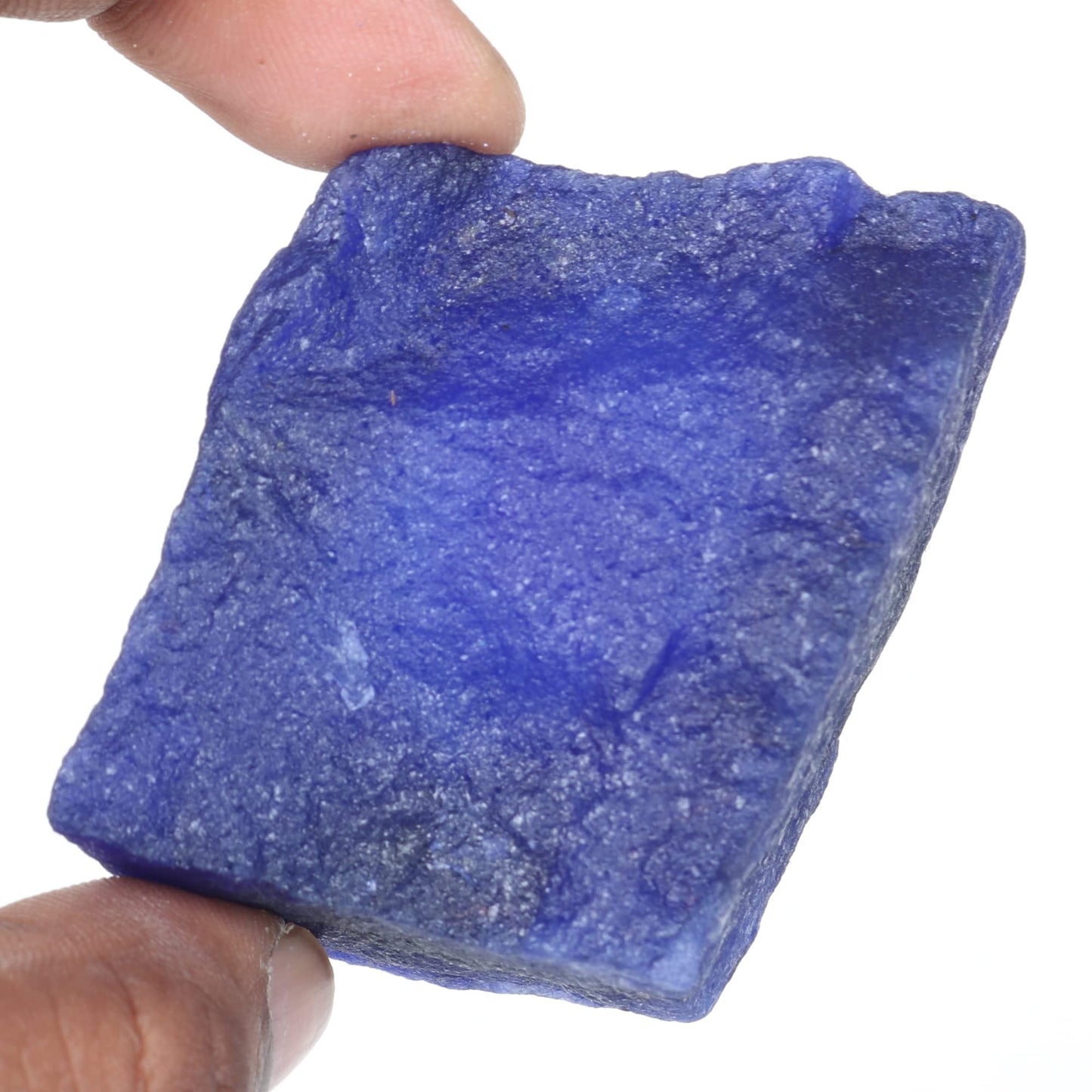 REAL-GEMS Certified Natural Blue Sapphire 63 Ct. Crystal Healing Rough Loose Gemstone AXA-138 for Jewelry Making & Collectors