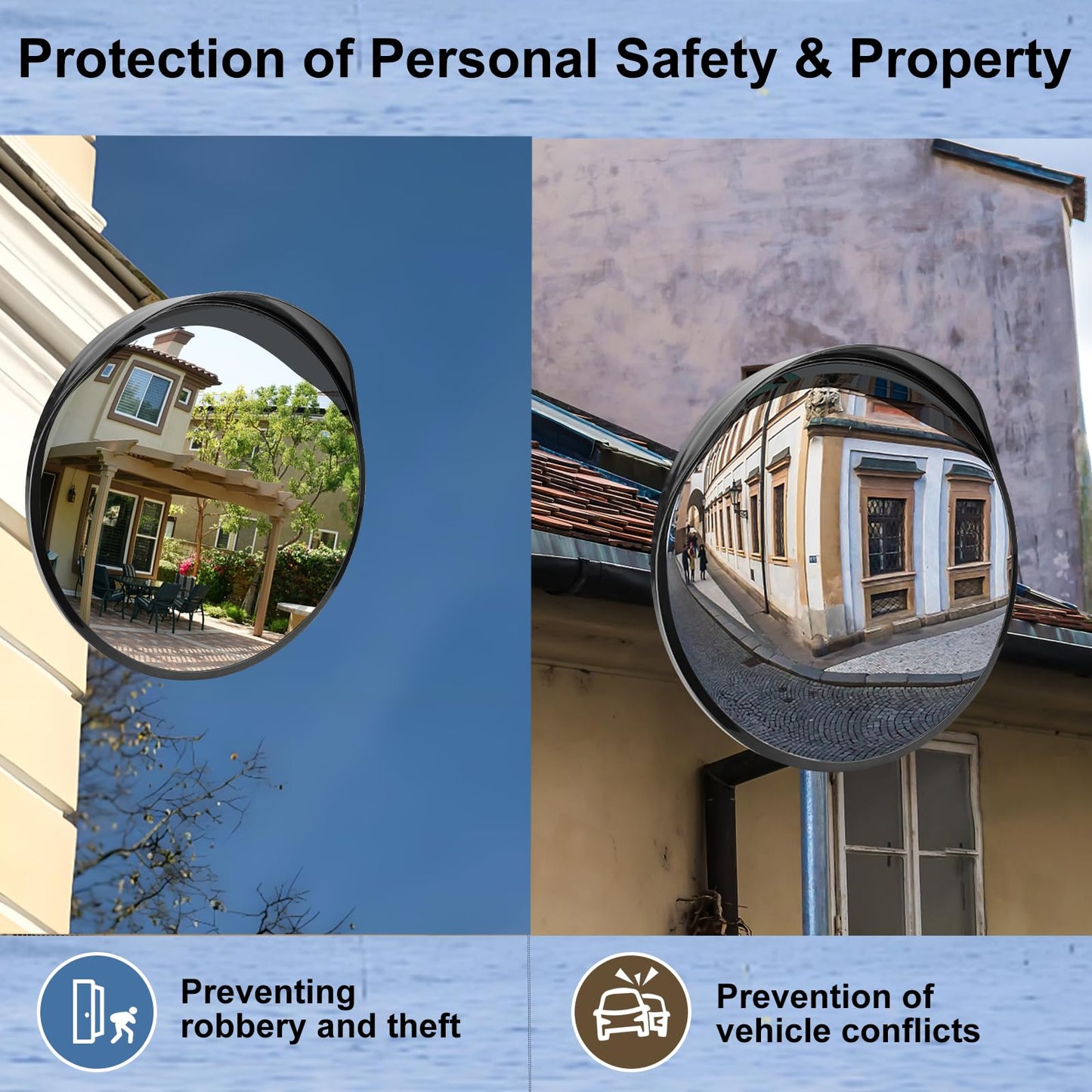 24" Unbreakable Convex Traffic Mirror – Adjustable Bracket, Wide-Angle Security Mirror for Retail Store, Garage, Warehouse, Blind Spot, Office, Parking Lot, Blind Spots Outdoor