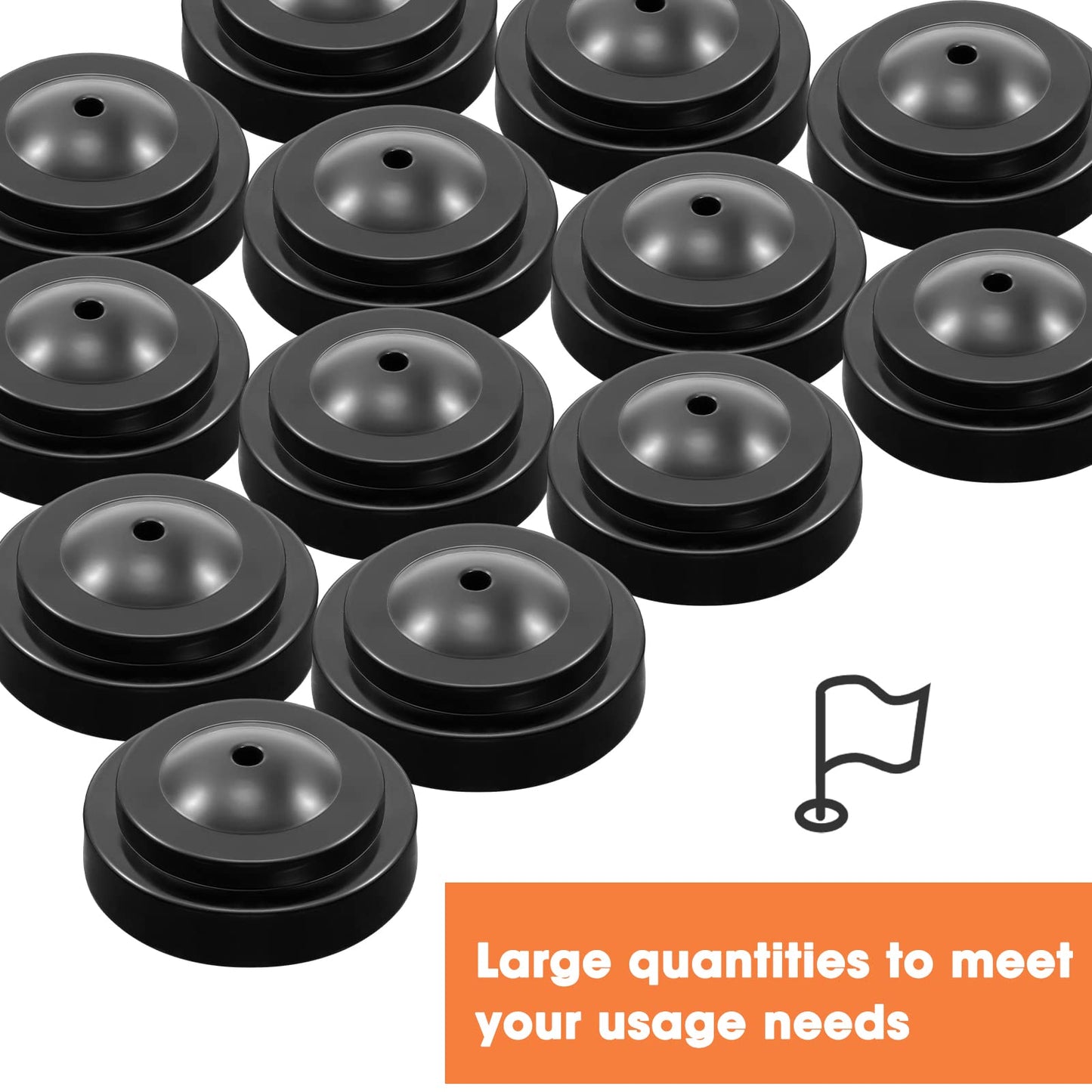 48 Pieces Black Miniature Flag Stand Plastic Mini Flag Holder Small Desk Banner Stand Base for Holding Office Garden Table Stick, 0.28 Inches in Hole Diameter