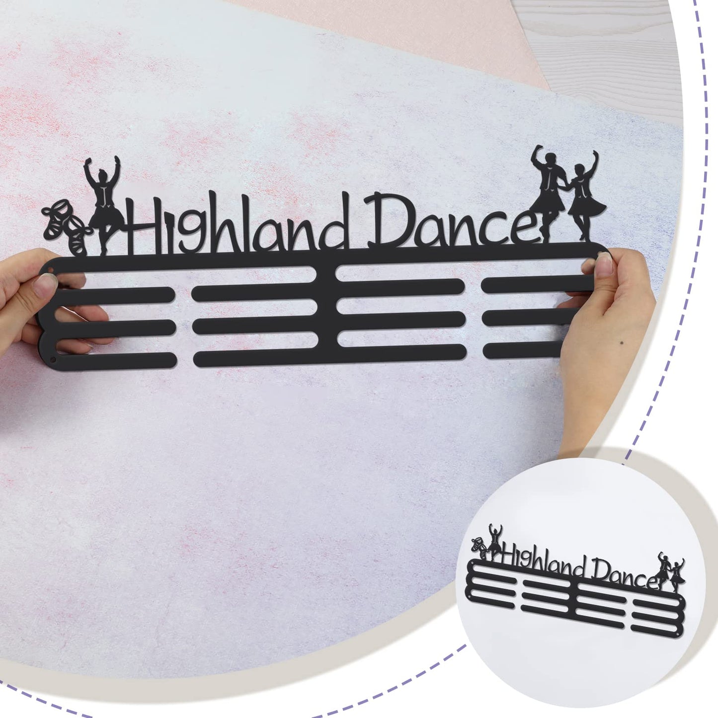 SUPERDANT Dance Medal Hanger Highland Dance Sports Medal Holder for 60+ Hanging Medal Rack Awards Sports Ribbon Holder Display Wall Hanging Athlete Gift