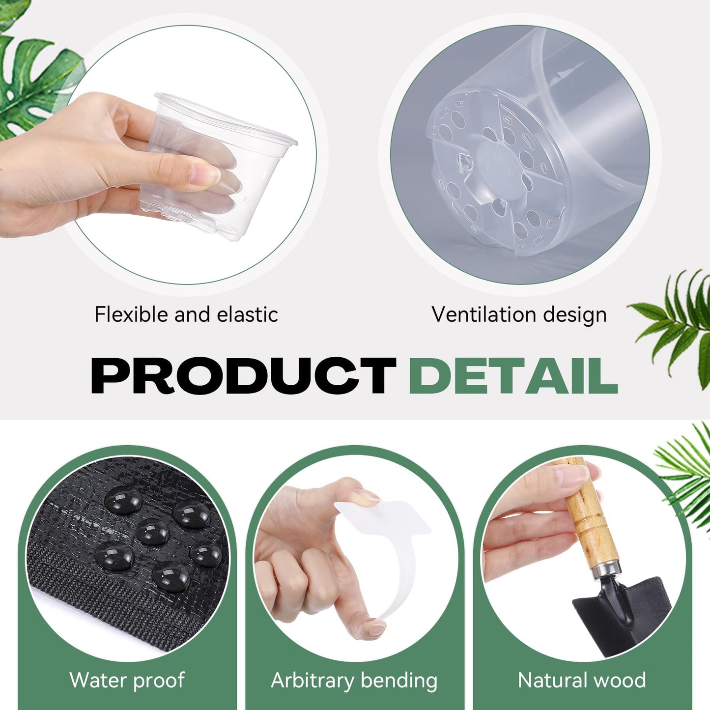 Yiyiring 83 Pcs Garden Supplies Tools Kit, 3 Inch Clear Plastic Plant Pots with Transplanting Mat, Trowel Cultivator Rake Set, Label & Glove, Succulent Tools Gift for Plant Lovers Accessory