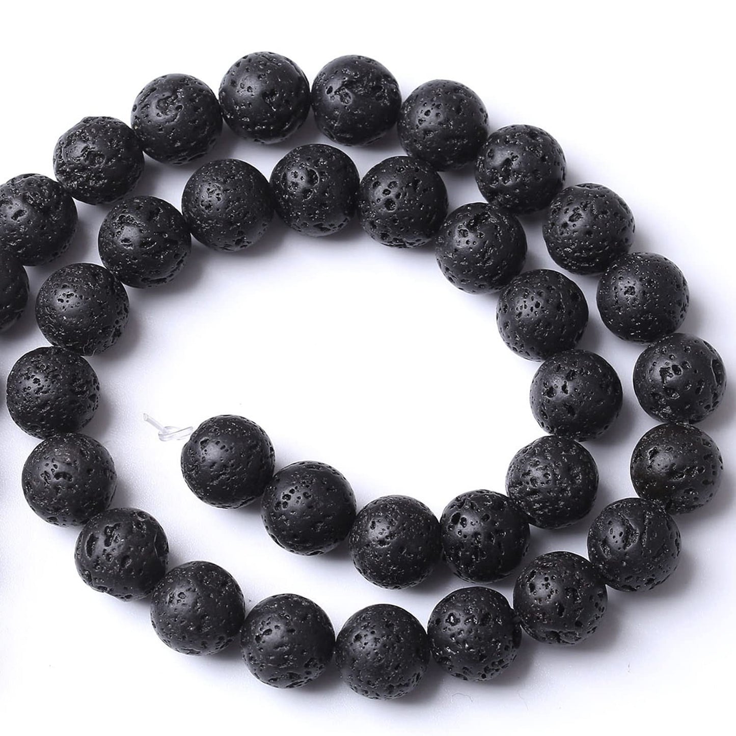 36PCS 10MM Natural Lava Stone Beads Energy Healing Beads for DIY Jewelry Bracelet Necklace Making for Jewelry Making15Inch