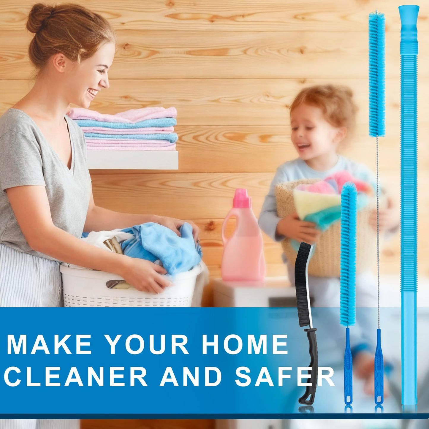 4 Pieces Dryer Vent Cleaner Kit‌ with ‌Lint Brush‌ – Professional ‌Dryer Vent Brush‌, ‌Flexible Cleaning Tools‌ for ‌Lint Trap‌, ‌Appliance Brush‌ & ‌Dryer Filter‌ Grey