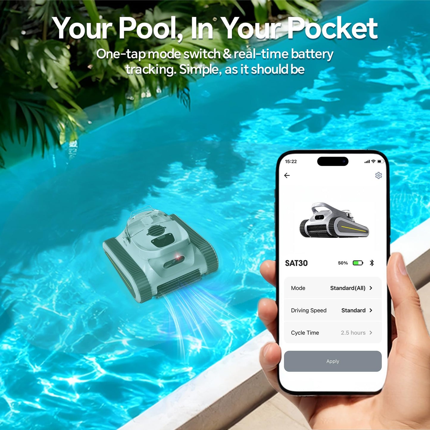 LODOBA Pool Vacuum for Inground Pools & Above Ground Pool, Cordless Robotic Pool Cleaner with 180W Brushless Motor, 3-Hour Runtime, Wall-Climbing Pool Robot Scrubber for Pools up to 2150 Sq.Ft.