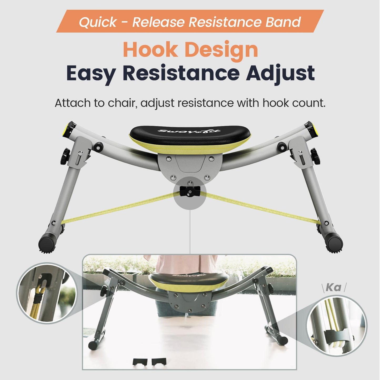 Wonder Core Sway N Fit - Hip Thrust Machine, Ab Machine for Waist & Obliques, Adjustable Multipurpose Glute Trainer with Sway Motion, Home Gym Workout Machine for Butt Lifting