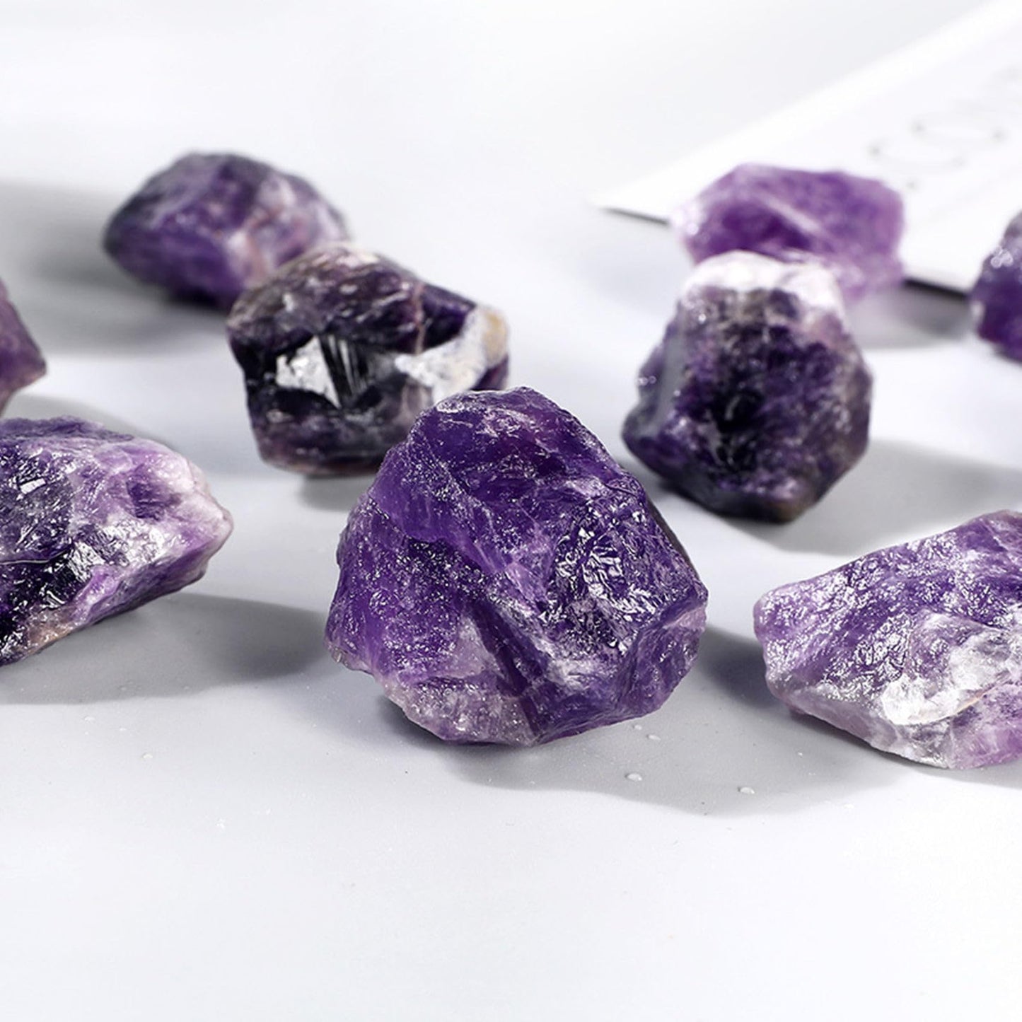 Deep Amethyst Raw Crystals Healing Crystals Natural Rough Stones 1.2-2" for Tumbling, Fountain Rocks, Yoga, Meditation, Polishin, Gift 15