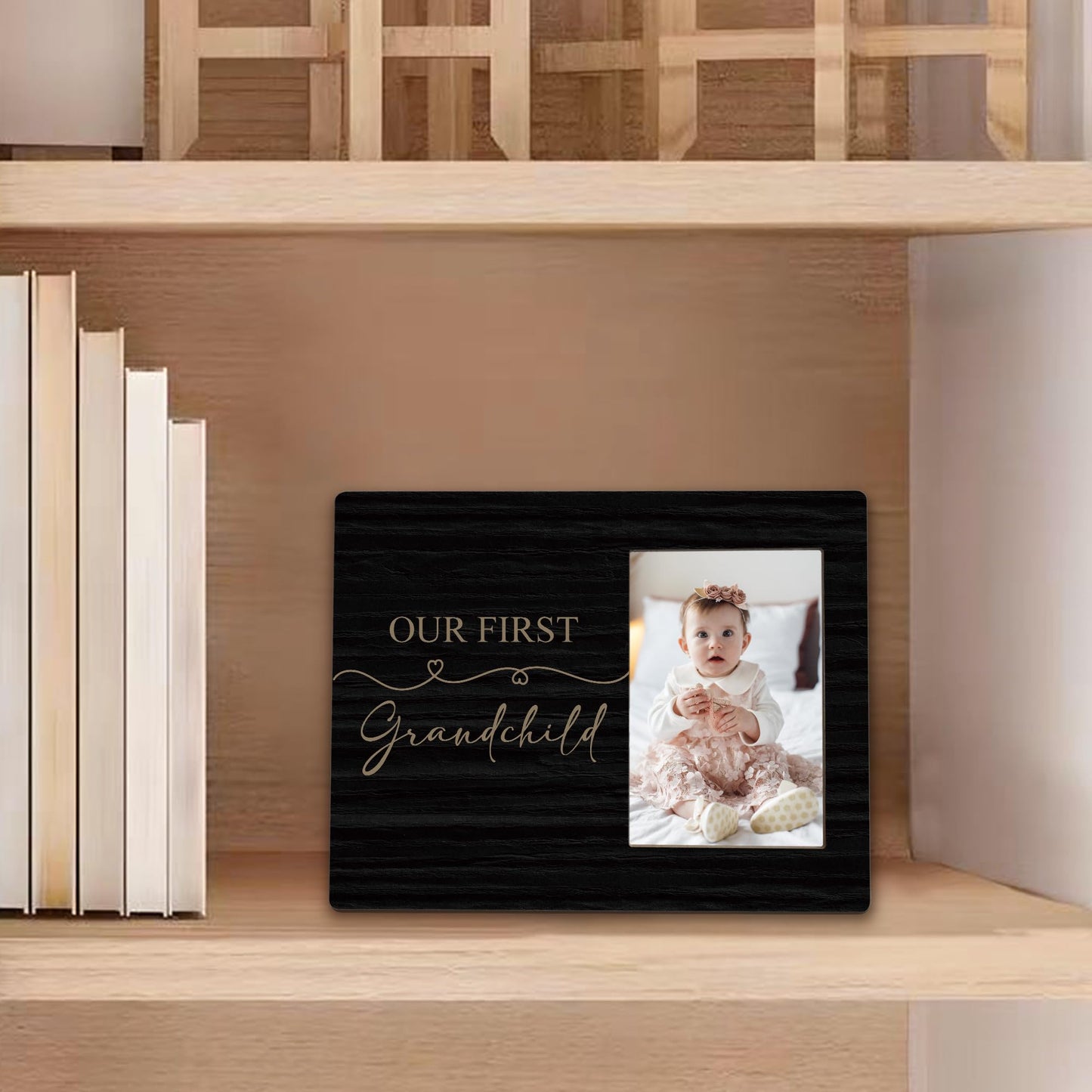 Beliran First Grandchild Picture Frames 4x6, First Time Grandparents Gifts Photo Frame, New Baby Gifts for Grandparents Grandma Grandpa, New Grandparent Gift Picture Photo Frame for Home Decor(Black)