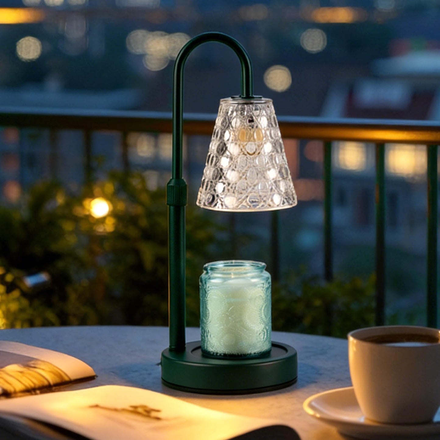 RMFSH Candle Warmer Lamp Green with Timer Dimmable, Birthday Gifts for Women Mom, House Warming Gifts New Home Decor, Wax Melt Warmer for Jar Candles with 2 Bulbs