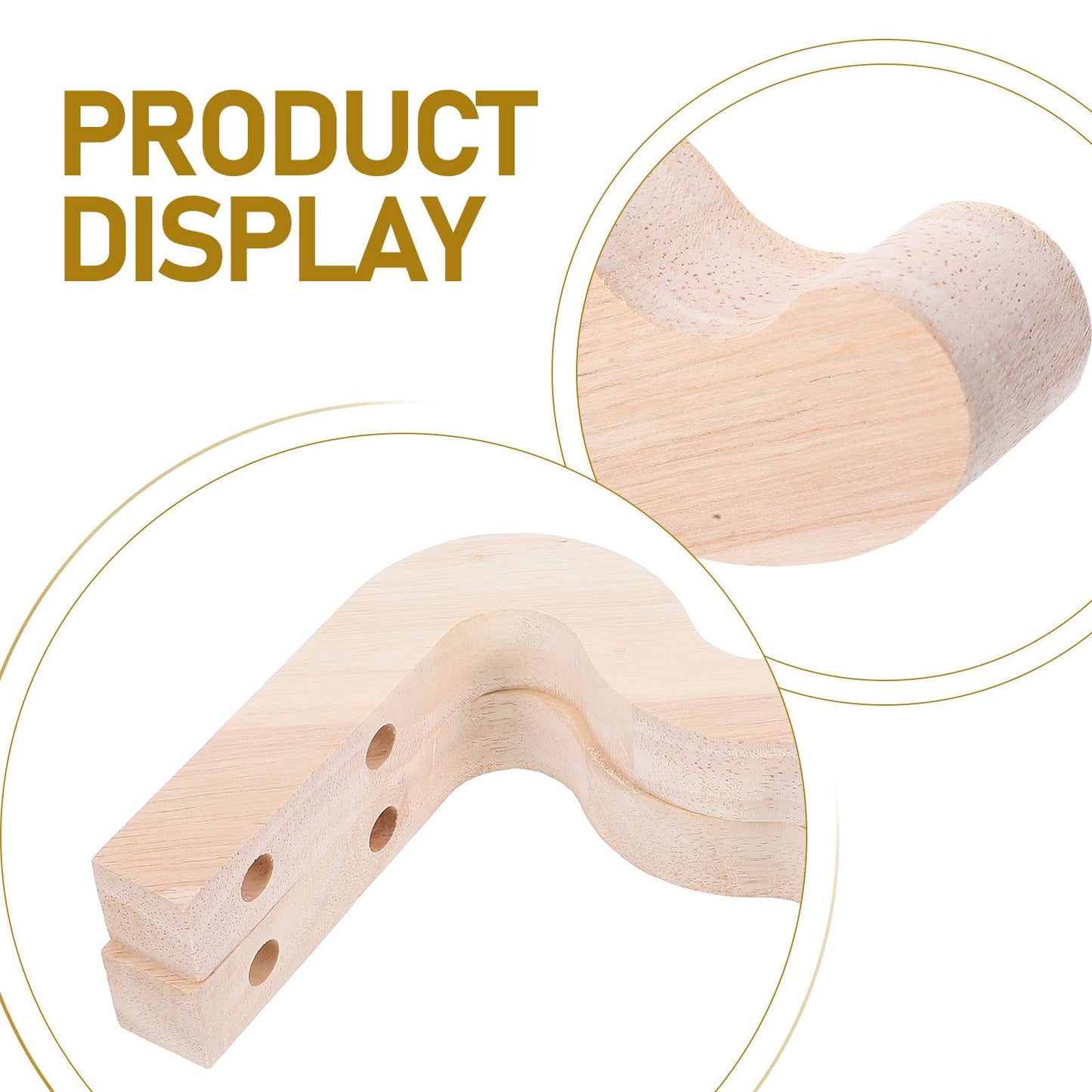Beavorty 2pcs Wall Mounted Planter Hooks for Flower Pot Hanging Brackets, Indoor Outdoor Plant Hangers with Natural Wood Finish for Garden Lantern Wind Chime Decoration