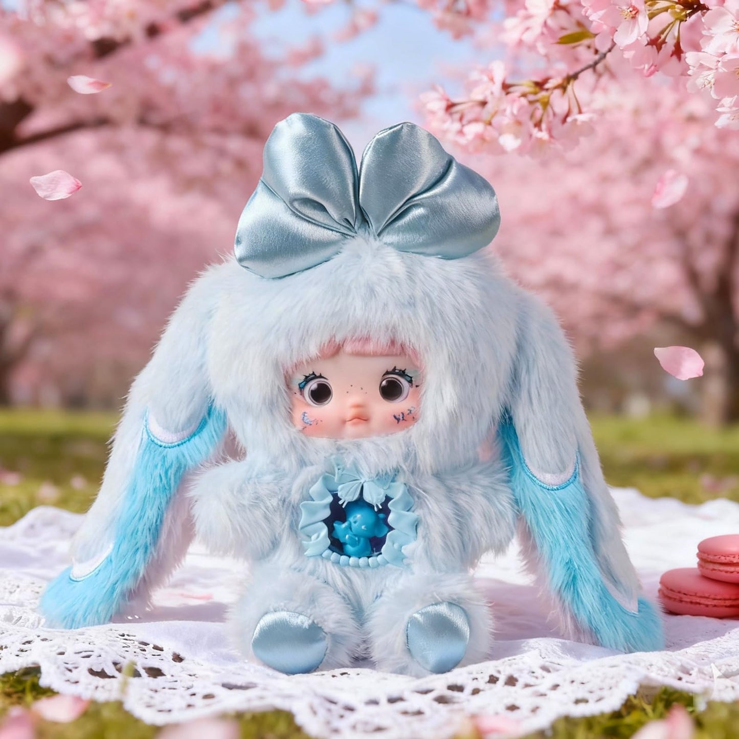 POP JOY Nommi Plush Blind Box V6 Plush Blindbox 3 Expressions Adorable Cute Mystery Stuffed Toys for Children and Collectors Surprise Doll Figure with Kawaii Face Designs for 3+ Single Box