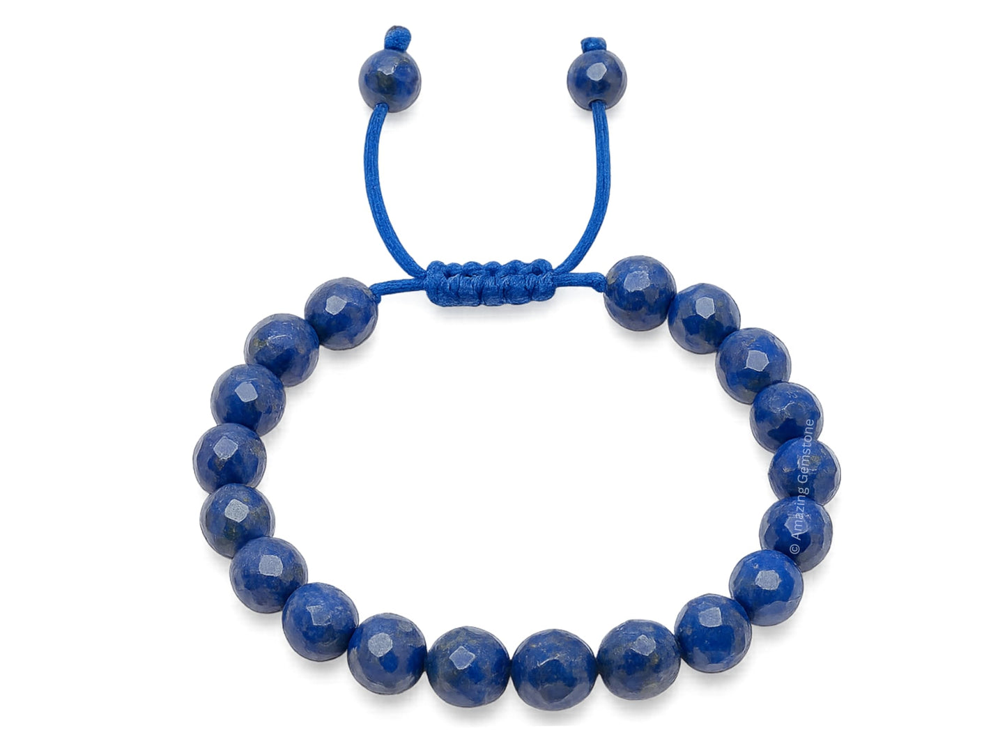 Amazing Gemstone Lapis Lazuli Bracelet for Women - Chakra Mens Bracelet Protection Crystals & Healing Stones - Blessing Bracelet Spiritual Meditation Gift (Faceted Beaded Bracelet, Adjustable)