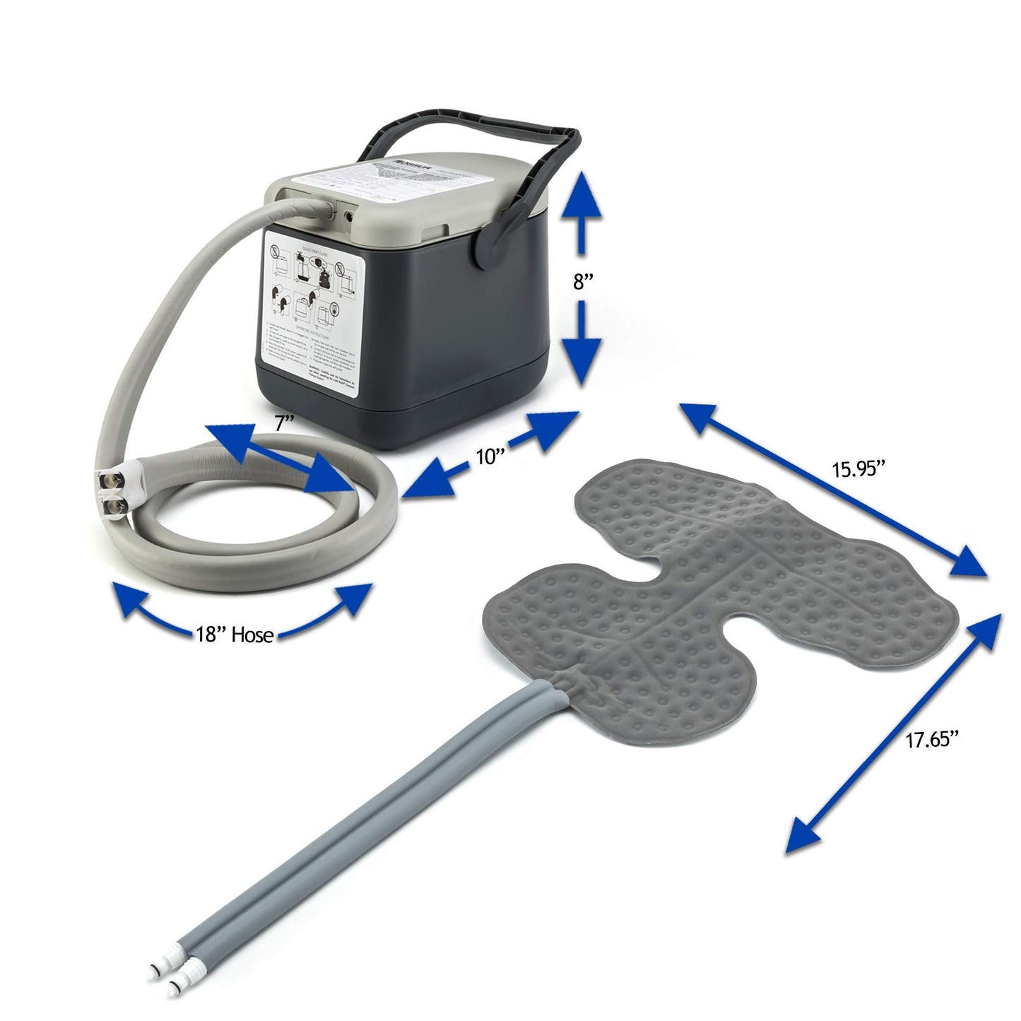 Cold Rush Compact Therapy Ice Machine - Cryotherapy System for Pain Relief & Cold Compression - Post-Surgery & Injury Recovery - with Replacement Cryo Cuff Pads (with Shoulder Pad Large)