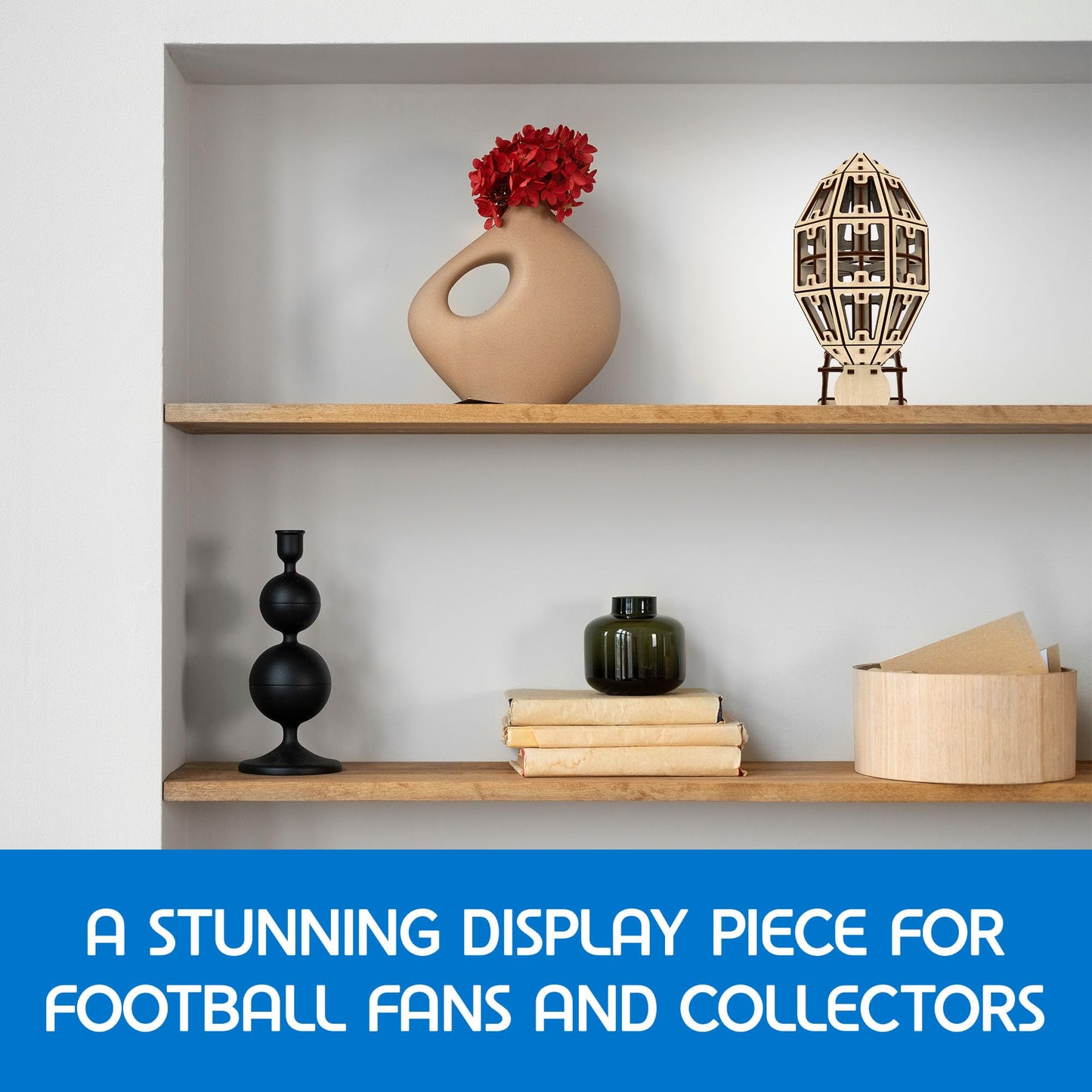 Artoya 3D Wooden Puzzle Football Ball - Model Kits, 3D Puzzles for Adults, DIY Kits for Adults, Wooden Models, Football Gift, Arts and Crafts, Building Set (Plain)