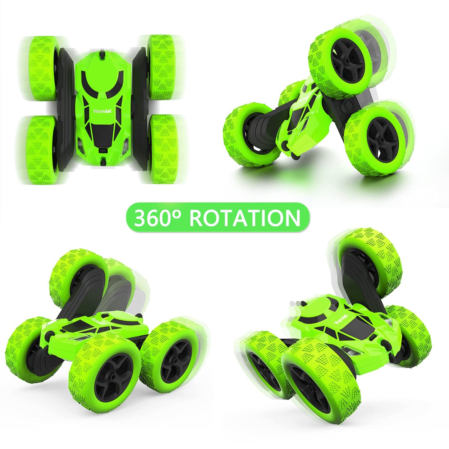 Hamdol RC Stunt Car for Kids Ages 6–12, Double-Sided Remote Control Car with LED Lights, 4WD Electric Toy Vehicle, USB Rechargeable, Perfect Birthday, Holiday for Boys & Girls