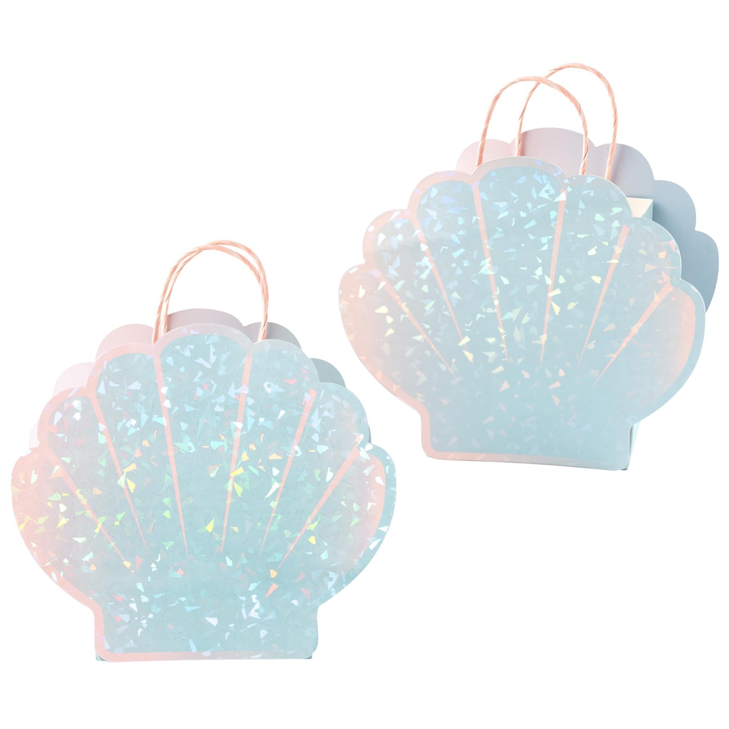 Cheerland Mermaid Party Decorations Mermaid Party Favor Bags Seashell Goodie Bags for Under the Sea Birthday Decorations Shell Aquatic Nautical Theme Summer Ocean Beach Picnic Treat Gift Supply 8 Pcs