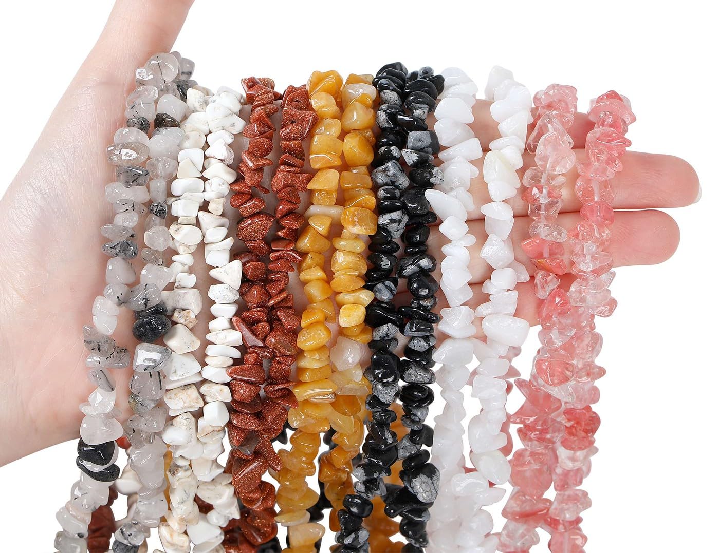 LAIDANLA Yellow Aventurine 400pcs Natural Chip Stone Beads 5-8mm Healing Crystal Irregular Gemstones Drilled DIY Loose Rocks Bead Crystal for Bracelet Earrings Necklace Jewelry Making Crafting