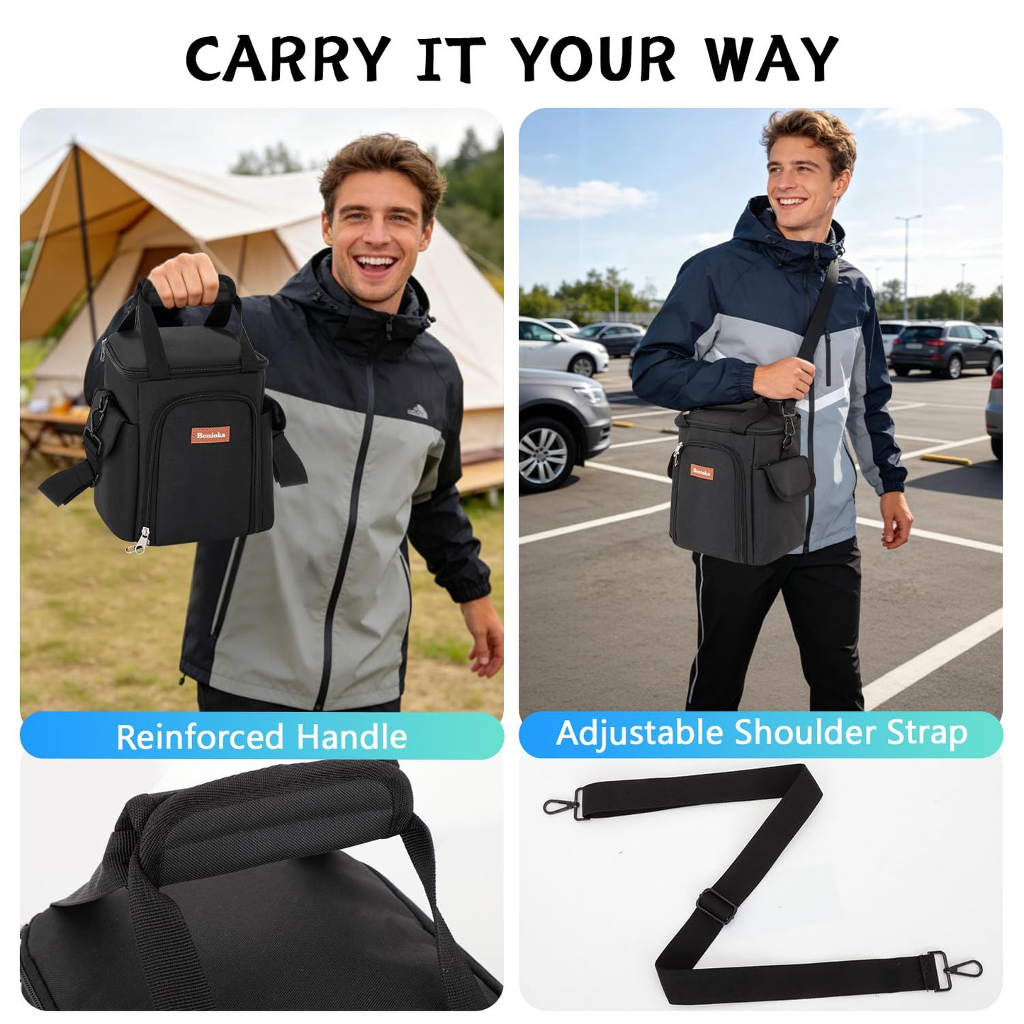 Travel Bag Compatible with Anker SOLIX C300, Portable Power Station, Protective Storage Bag for 288Wh LiFePO4 Battery, Portable Generator Organizer with Pockets & Shoulder Strap for Camping Travel