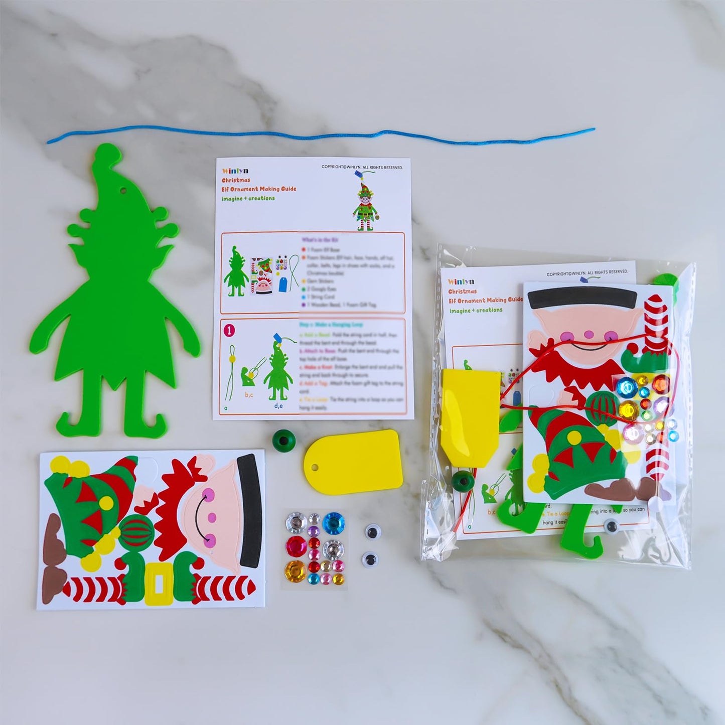 Winlyn 24 Sets Holiday Decorations DIY Christmas Tree Ornaments Winter Crafts Kits Foam Snowflake Penguin Snowman Foam Stickers for Kids Holiday Seasonal Gift Home Classroom Activities Party Favors