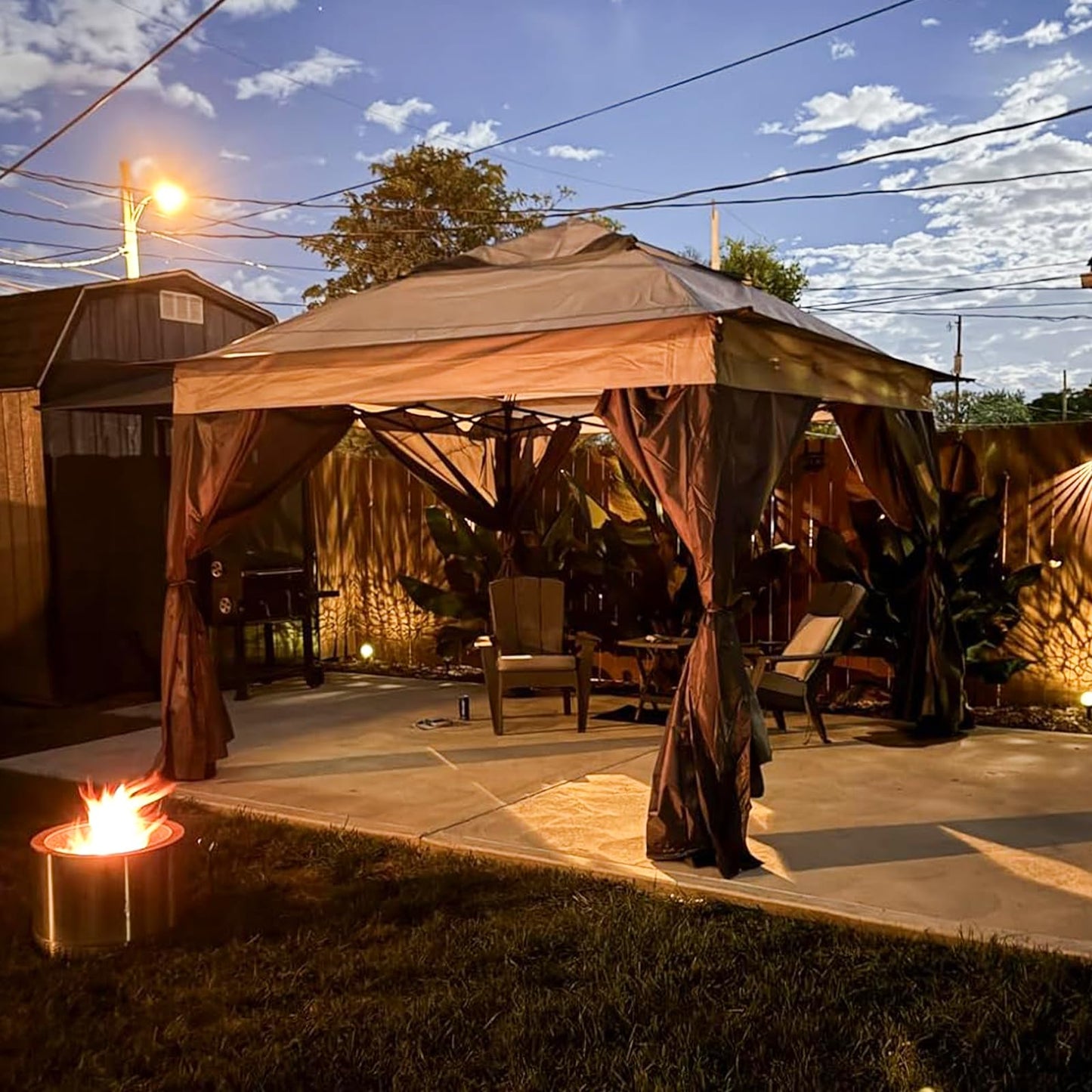 COOS BAY 11x11 Pop Up Gazebo with Mesh Netting, Instant Outdoor Canopy Tent, Water Resistant Shelter with UPF 50+ UV Protection, 121 Sq Ft Coverage, Beige