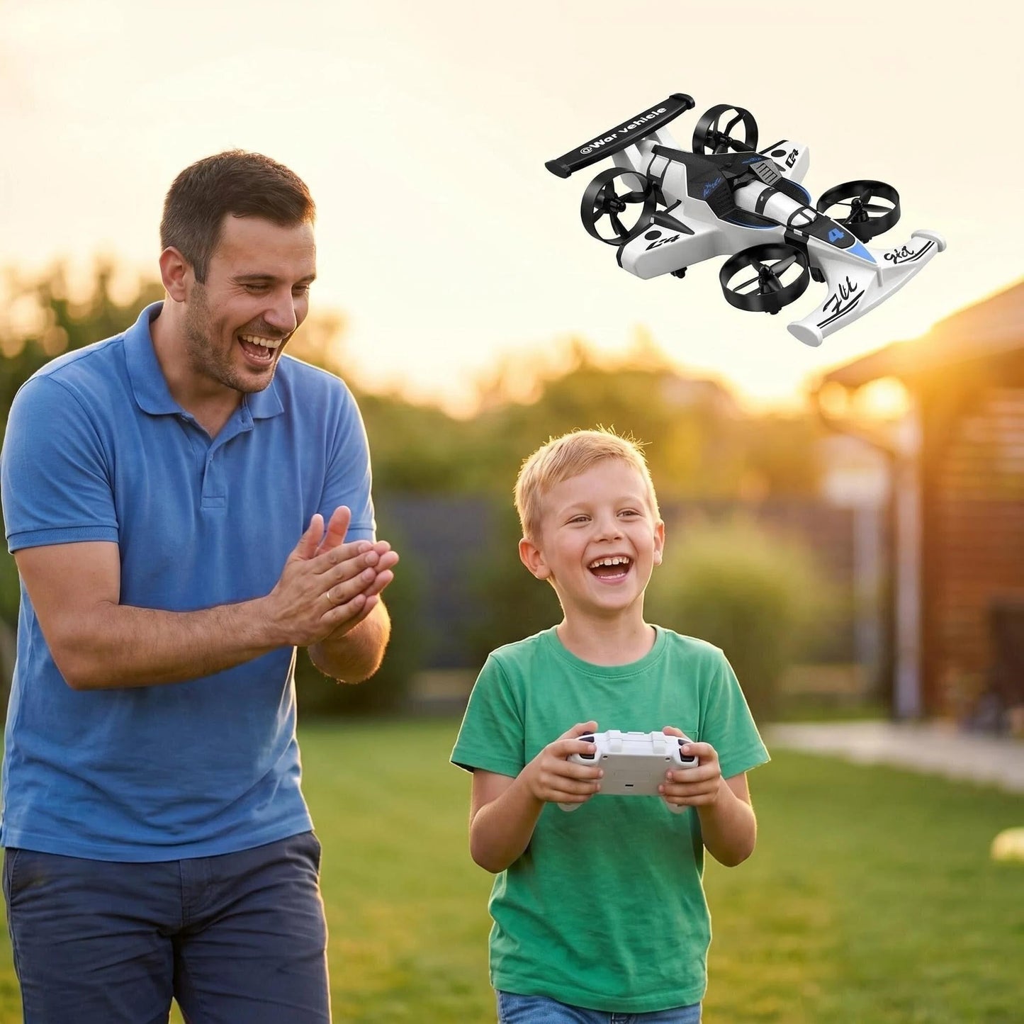 WAWALOL RC Flying Car and Airplane Toy, Toys for Boys and Girls, Jet-Style Helicopter Drone with 360° Flip Capability, Stunt Racing Aircraft, Gifts for Boys and Girls Ages 4, 6, 8, and 12