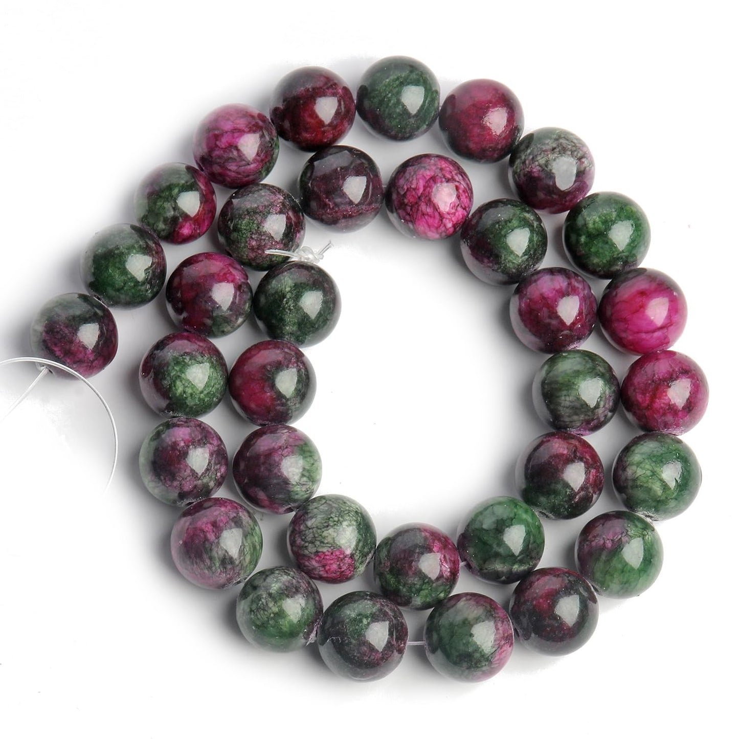 Yochus 50pcs 8mm Mixed Persian Jade Energy Healing Round Bulk Gemstone Beads for Jewelry Making Bracelet Necklace Earring DIY